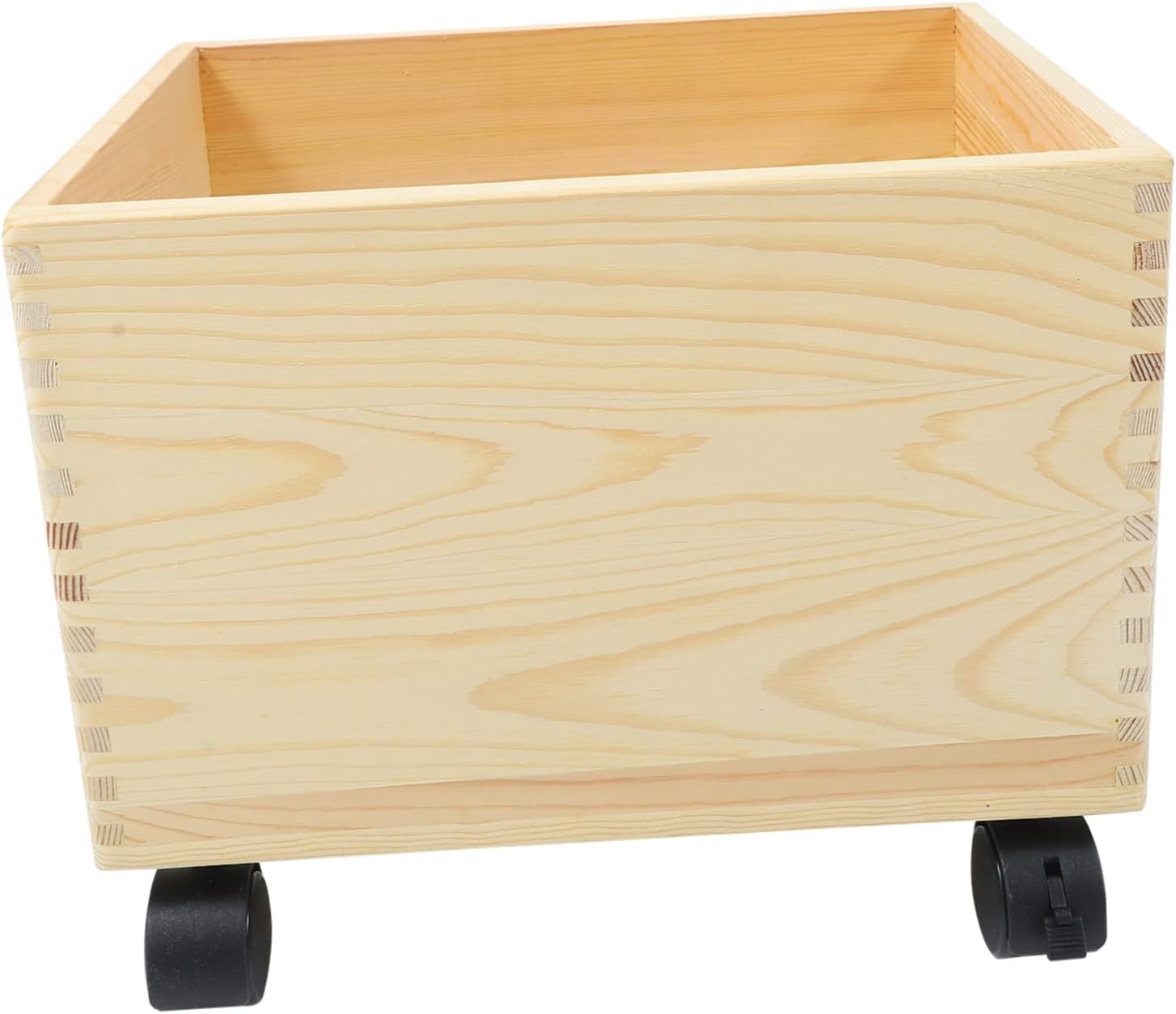 Elegant Wooden Storage Box Wheels for Organizing Toys Clothes and Household Items