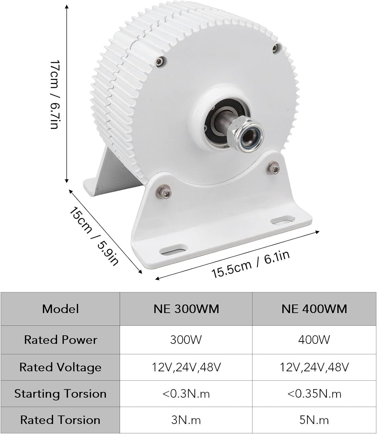 Wind Power Electric Generator Permanent Magnet 3 Phase Alternator Alternator Pure Copper Winding for Home Yard (400w 24v)