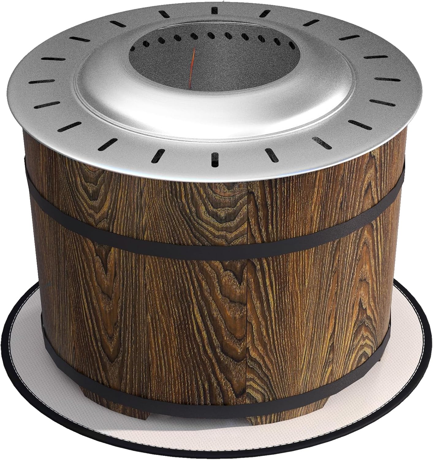 GOWE Smokeless Fire Pit with Fireproof Mat, 20