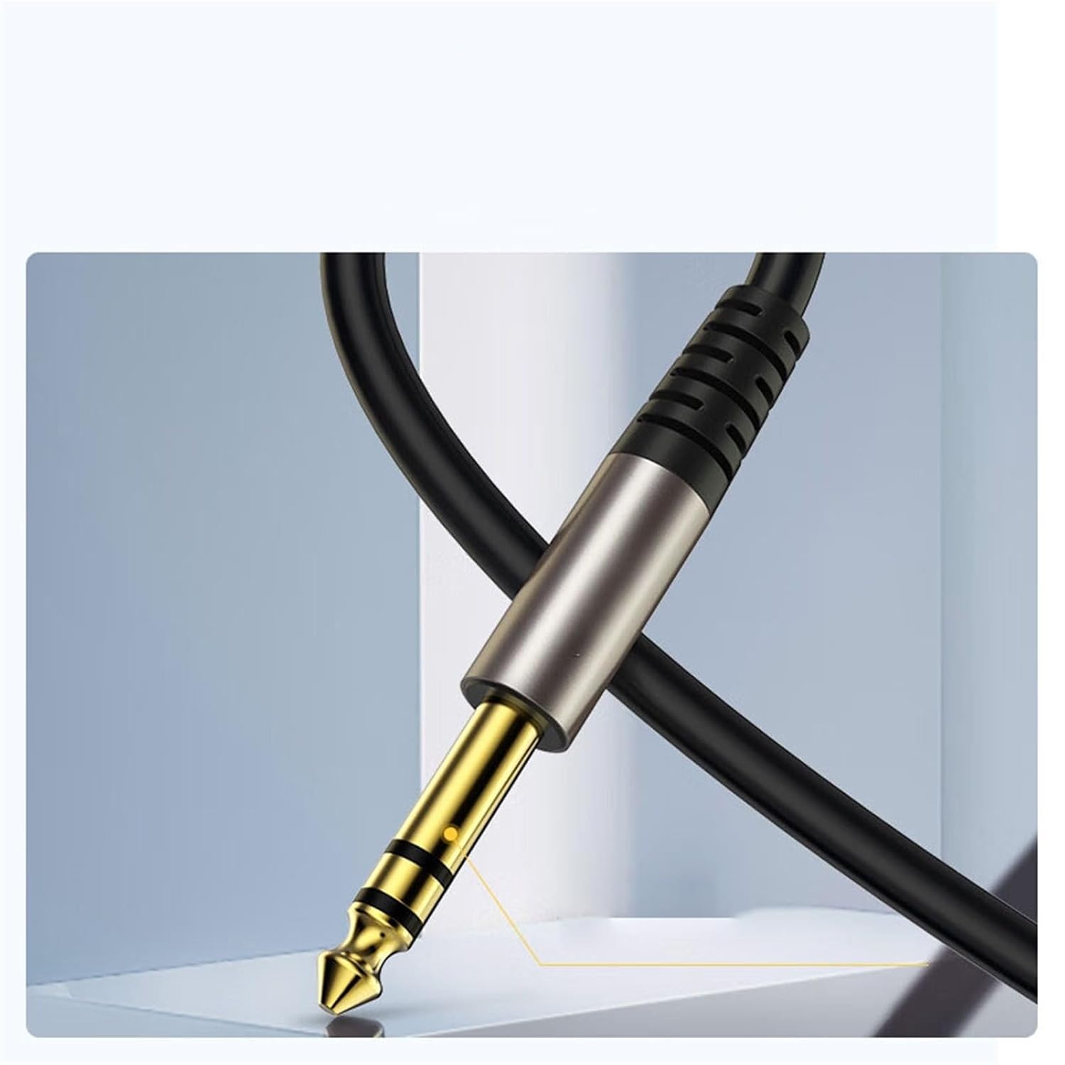 Guitar Audio Cable Cable 3.5 to 6.35 Large Three-core Guitar Mixer Amplifier Connected to Mobile Phone Computer 3.5mm to 6.5mm(5m)