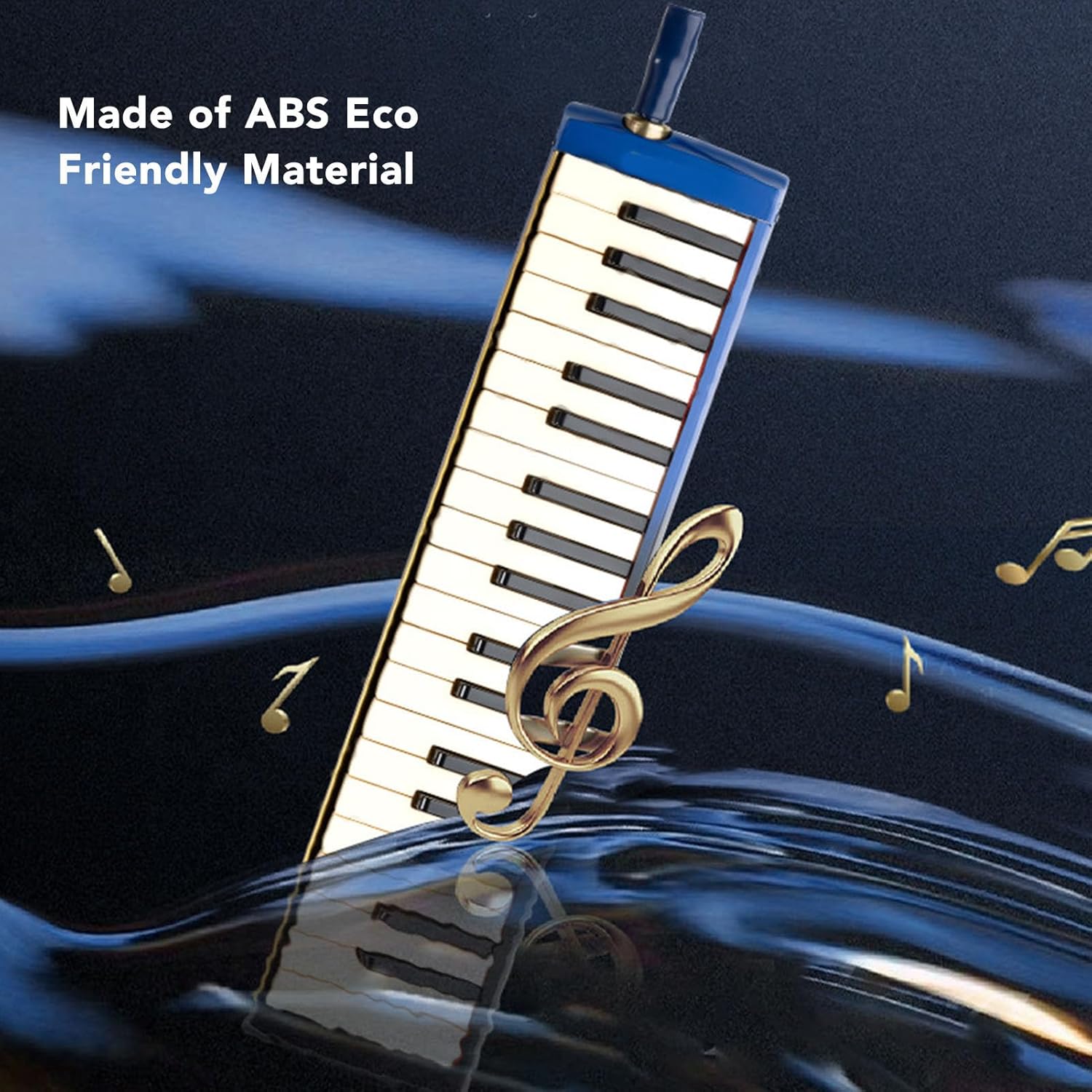 37 Key Melodica Instrument Piano, Professional Air Keyboard with Double Soft Tubes, Includes 2pcs Mouthpiece and Carrying Bag, ABS Material for Beginners and Music Performances