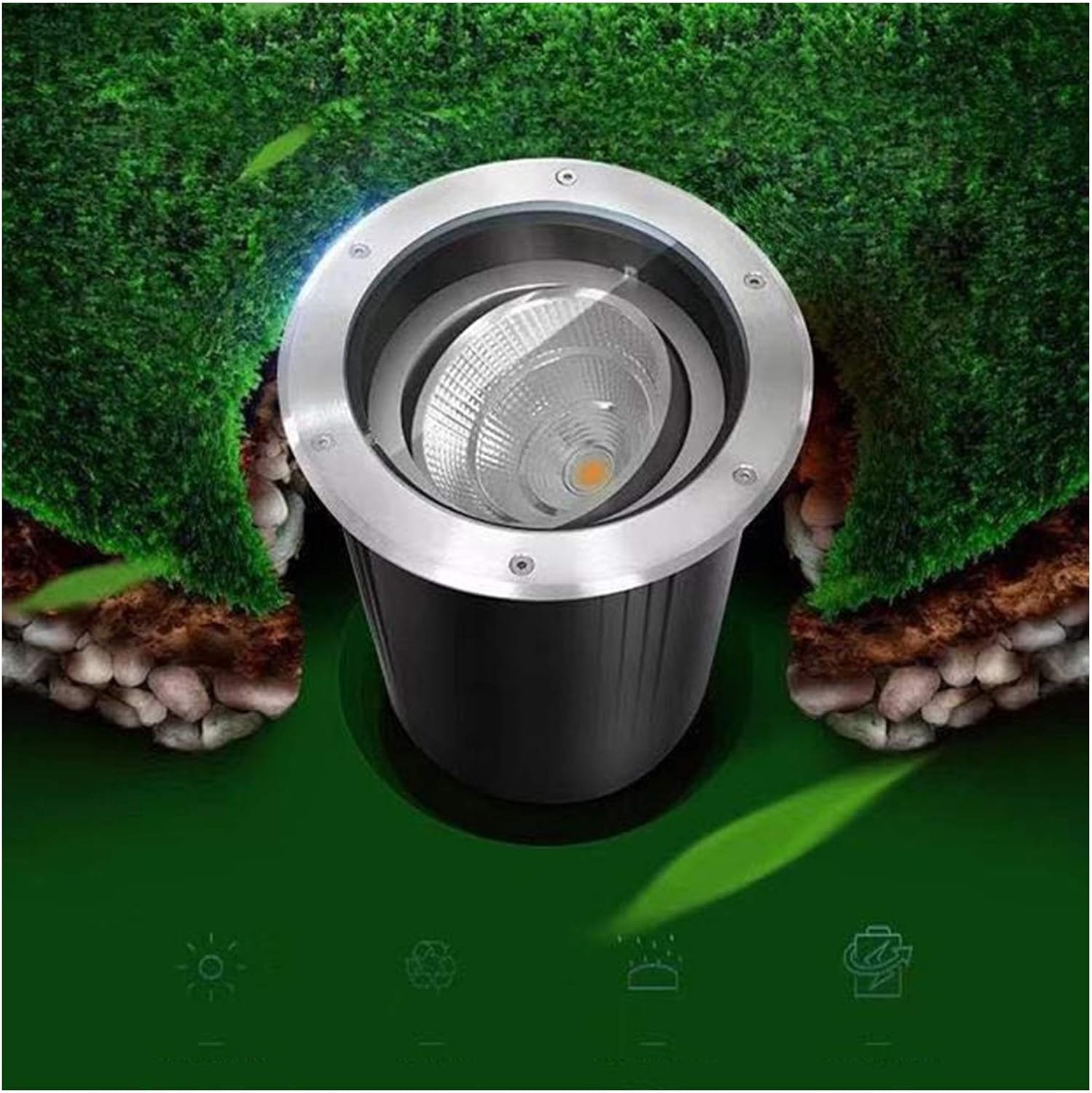 Underground Light LED Adjustable High Power Garden Lamps 24V Waterproof IP67 Wall Washer Outdoor Lawn Lamp for Stone Wall, Patio, Path(Warm White,30W)