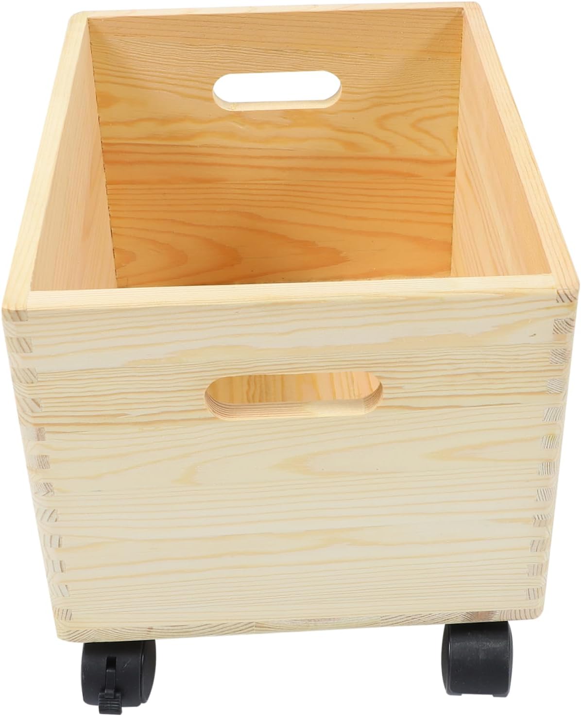 1Pc Wooden Storage Box with Wheels Multi Functional Sundries Organizer for Household Items Design Capacity Portable Storage