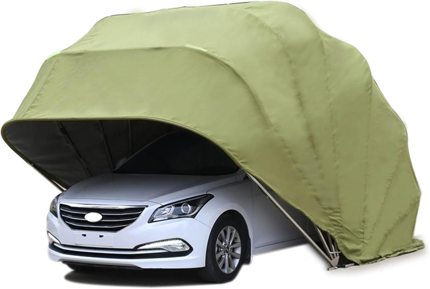 Bike Cover Heavy Duty Foldable Carport, Metal Frame Outdoor Carport Shelter，Semi-Automatic Garage Tent for Car， SUV, Bike, Motorcycle(21X9.2X8.7FT)