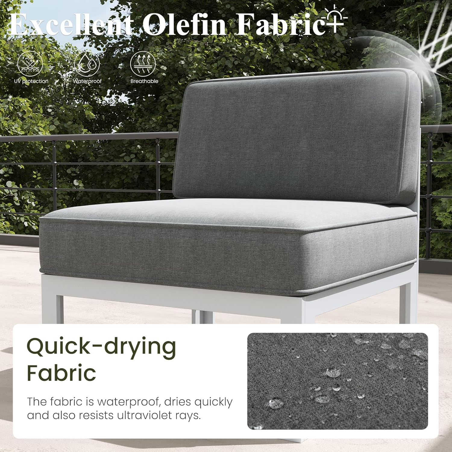 LayinSun 11 Pieces Modern Aluminum Patio Furniture Set with Fire Table, Outdoor Modular Sectional Conversation Set L-Shaped Sofa for Backyard