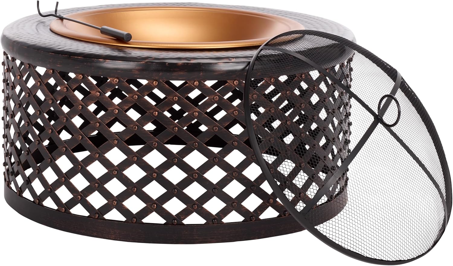 Safavieh Outdoor Collection Jamaica, Copper and Black Fire Pit,