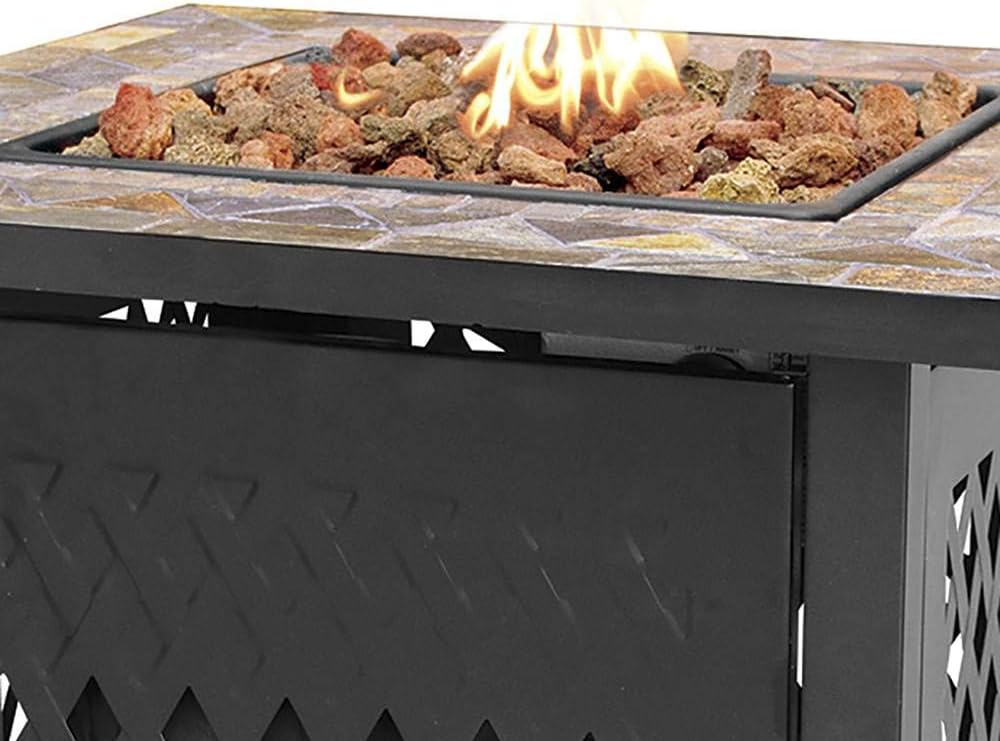 Endless Summer GAD1429SP Gas Outdoor Fireplace with Slate Mantel, Large, Multi Color