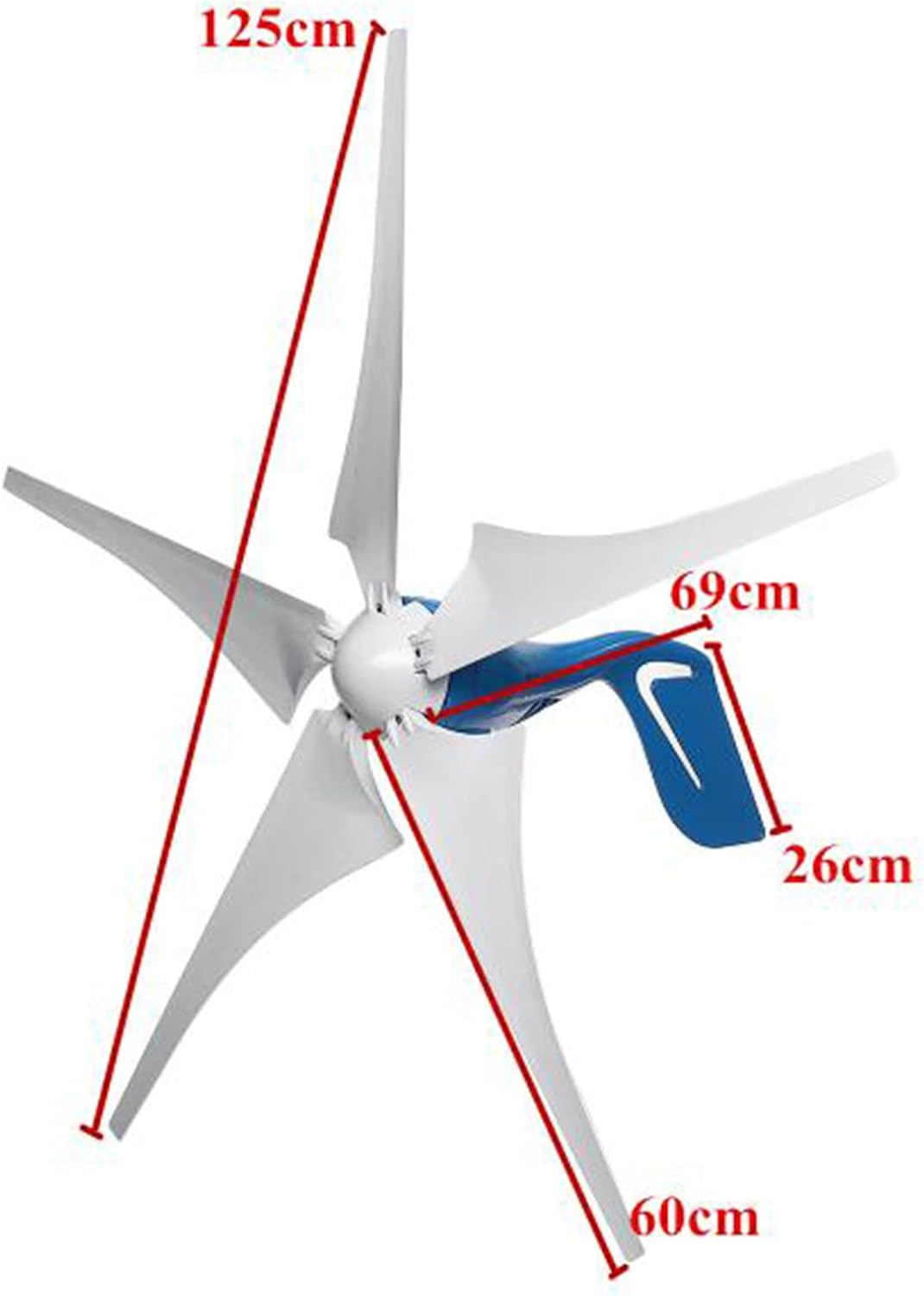 12000W 48V 96V 3Phase Alternator Electrical Horizontal Wind Turbine Generator Complete Set for Home, Wind Turbine Water Turbine (with Controller12v)