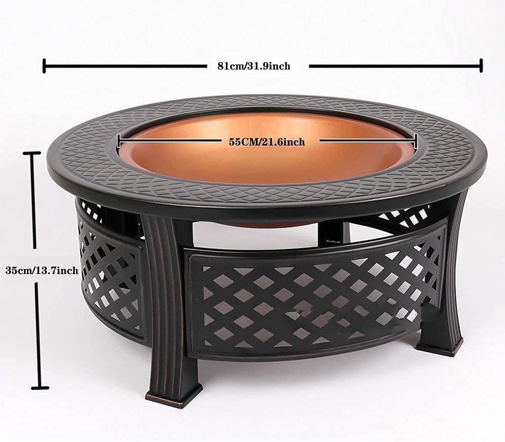 Firepits and Firebowls with Lid BBQ Grill Tripod Guard and Cover Round Large Patio Heater, Fire Pits Bowls for Garden Table Wood Burning Cast Iron Log Burner Outdoor Camping Outdoor Fire Pits