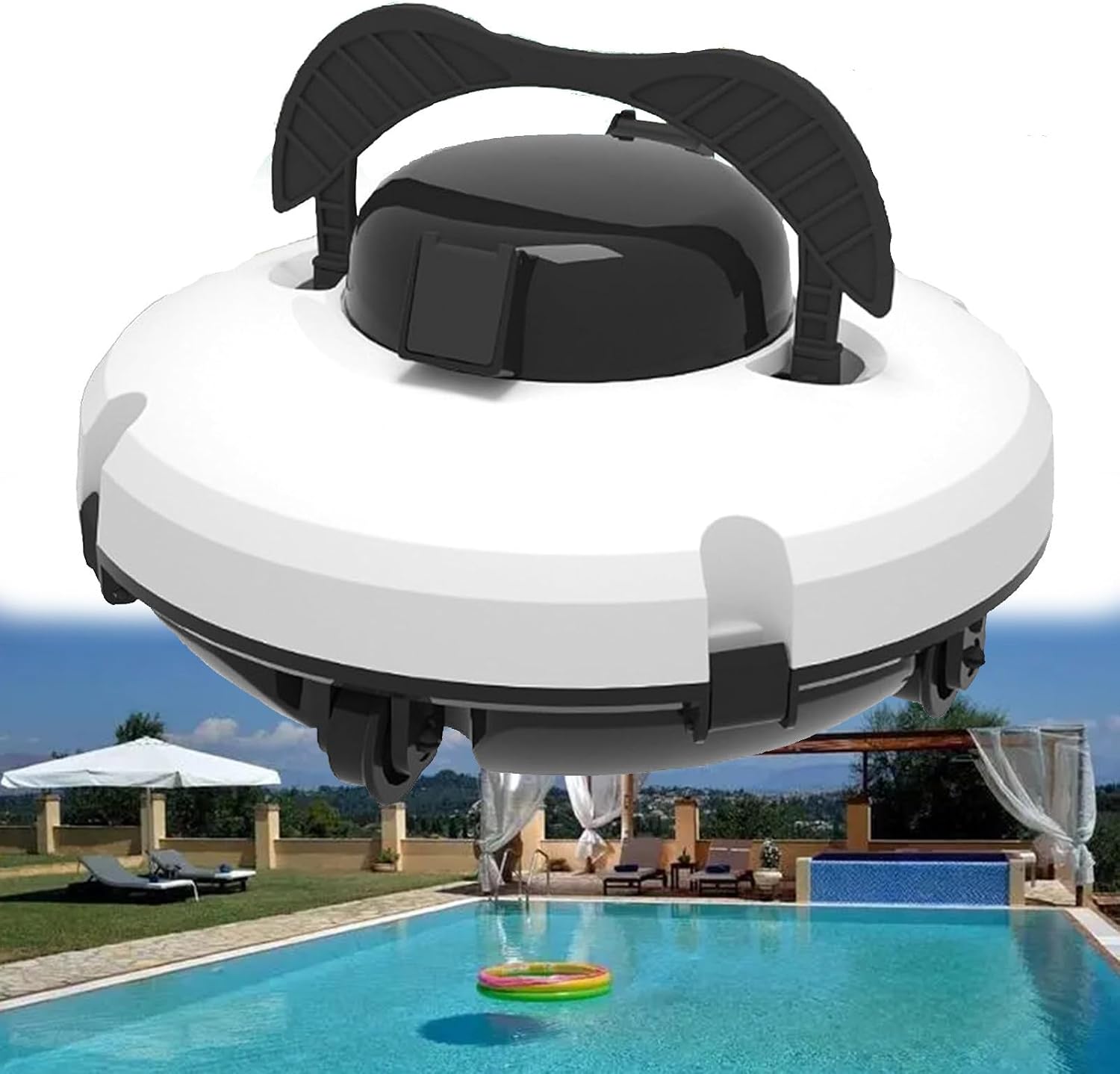 Intelligent Cordless Pool Cleaners, Wall Climbing Pool Cleaning Robot, for Above Ground & In-Ground Pools, Fully Automatic Pool Vacuum Cleaner,White