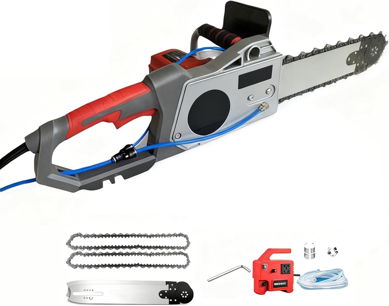 5800W/6500W Electric Concrete Chain Saw Wet Cutting with Water Pump and Dust Removal for Concrete Steel Bars Marble and More - Heavy Duty Power Tool 480