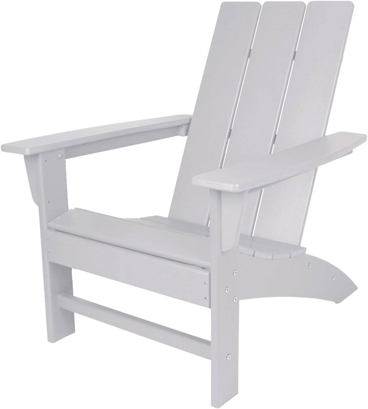 NewTechWood Flat Top Adirondack Patio Chair Weather Resistant, Easy Installation, Widely Used in Outdoor, Fire Pit, Deck, Lawn, Outside, Garden Chairs (Ivory)