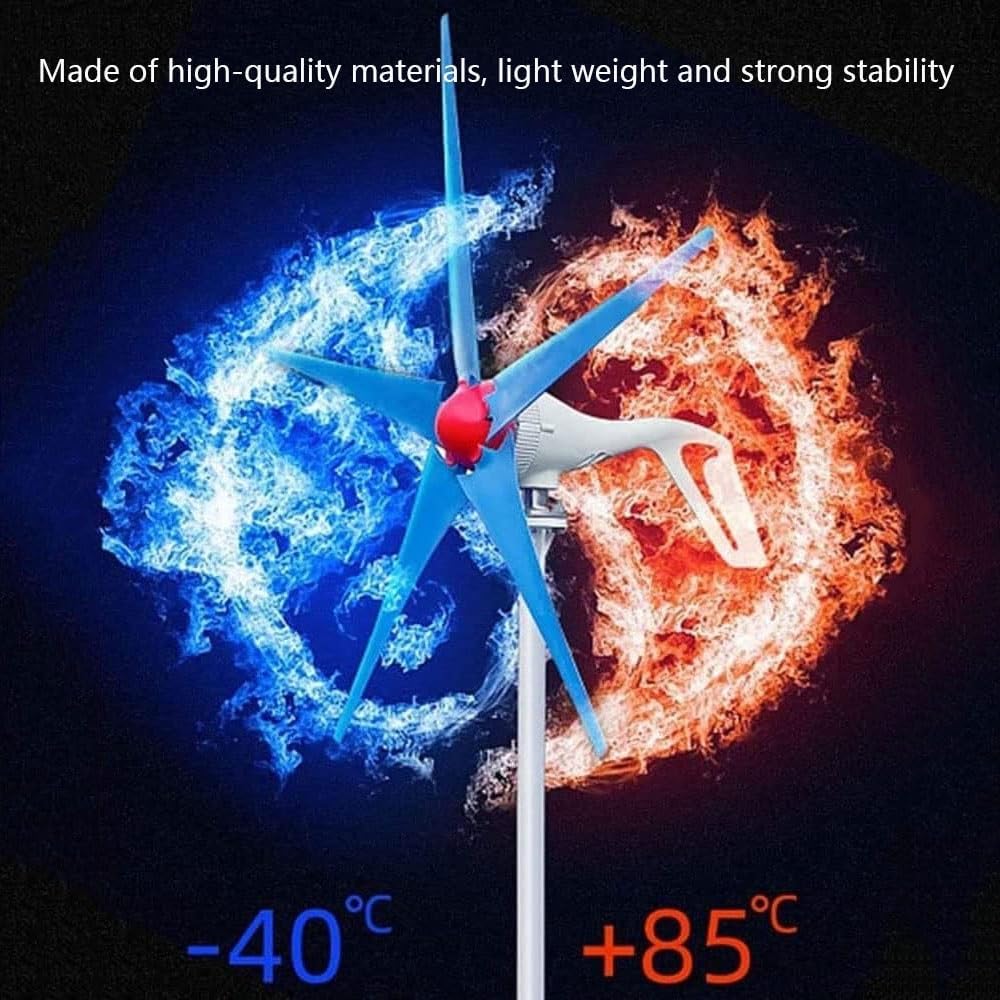 Wind Turbine 1200W 1400W 1600W DC 12V/24V Wind Turbine Generator Kit 5 Blades Outdoor Generator Windmill Generator with Controller for Home(24V,1600W)