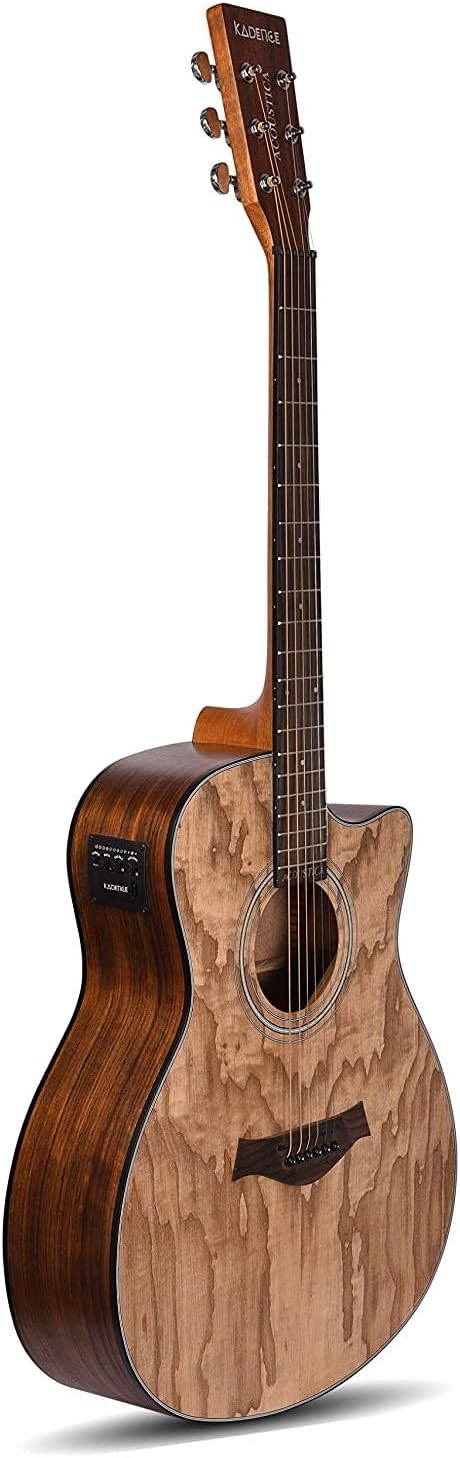 Kadence Acoustica Series Acoustic Electric Guitar - Electric Acoustic Guitar (Ash Wood) - Semi Acoustic Guitar with Pickup & Inbuilt Tuner - Electro Guitars for Beginners & Professionals