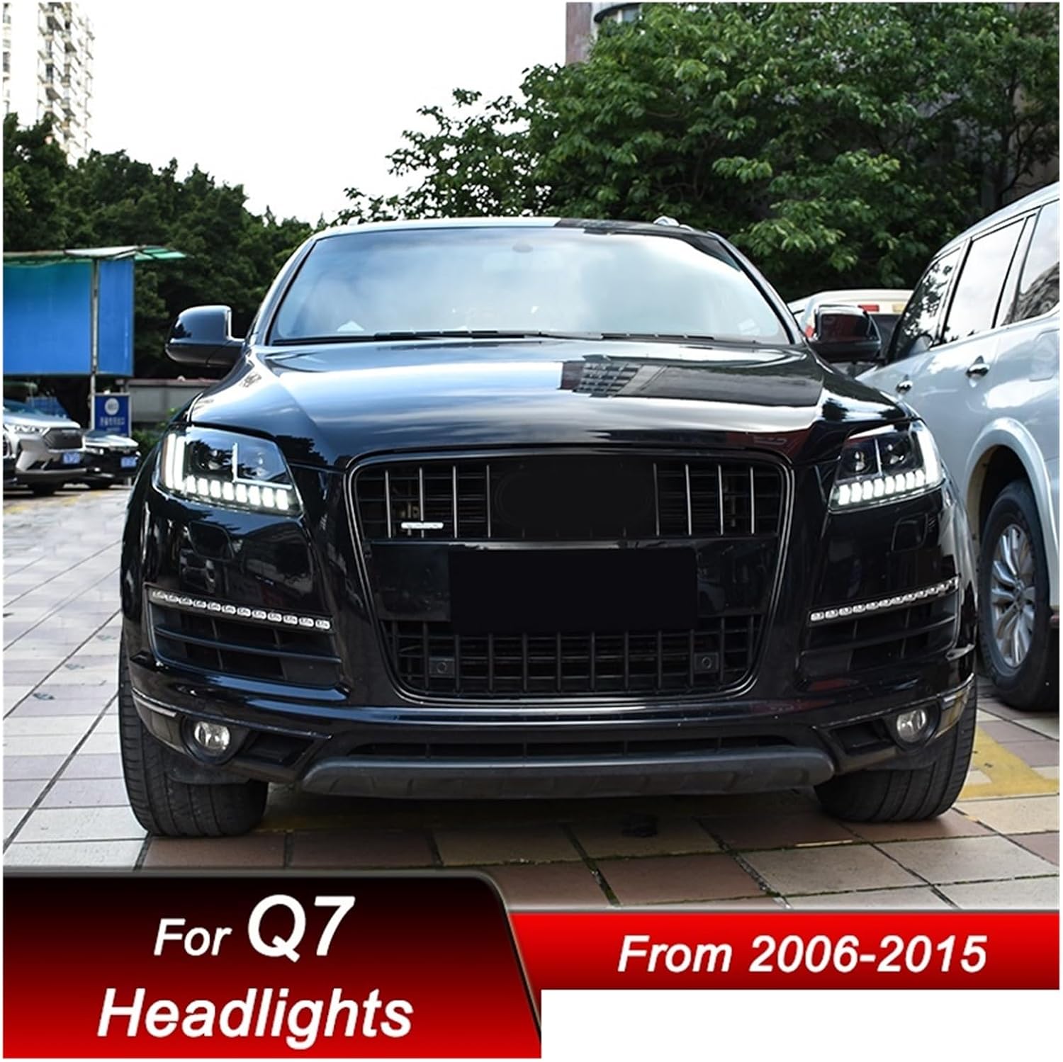 Car Led Headlights Compatible For Audi Q7 2006-2015 To Q8 Style Full LED Assembly Upgrade Configure Projector Lens Accessories Kit(06-09 with AFS)