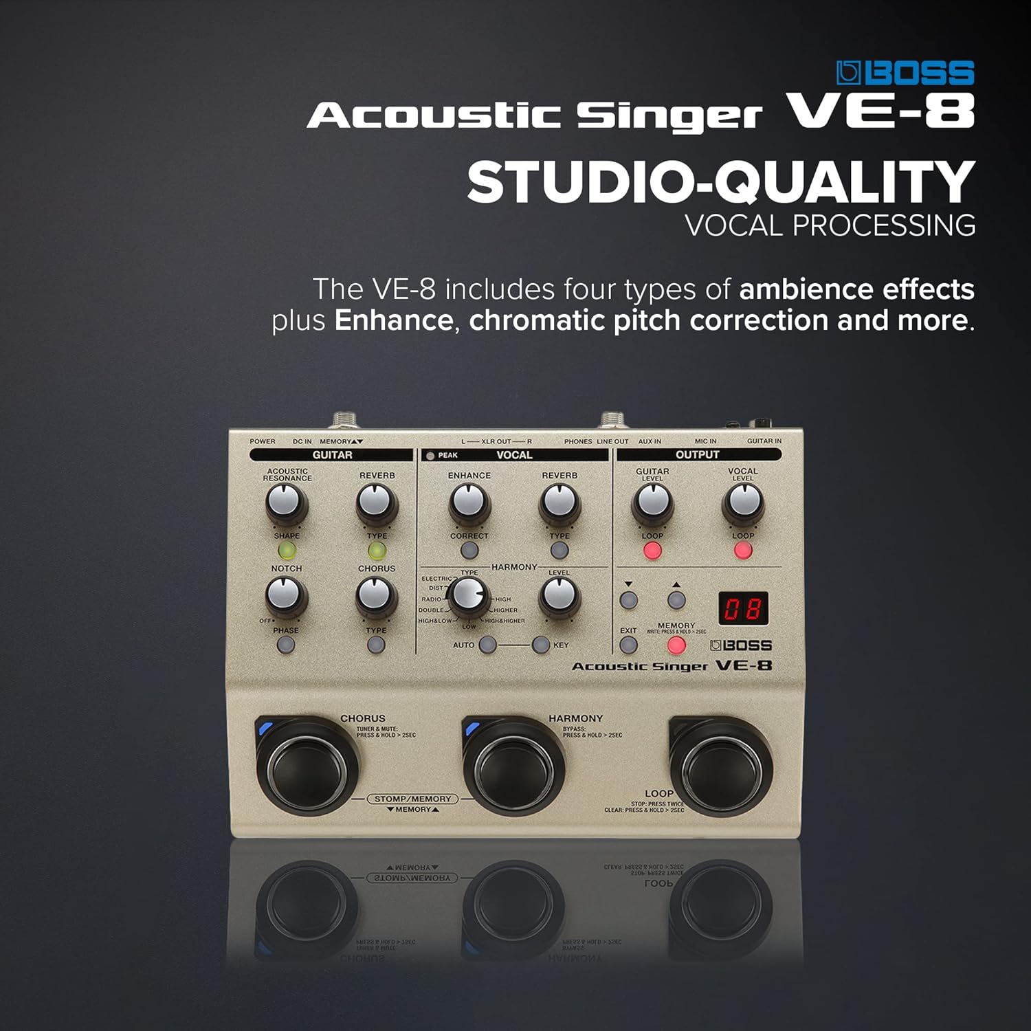 Boss VE-8 Acoustic Singer & FS-6 Dual Foot Switch