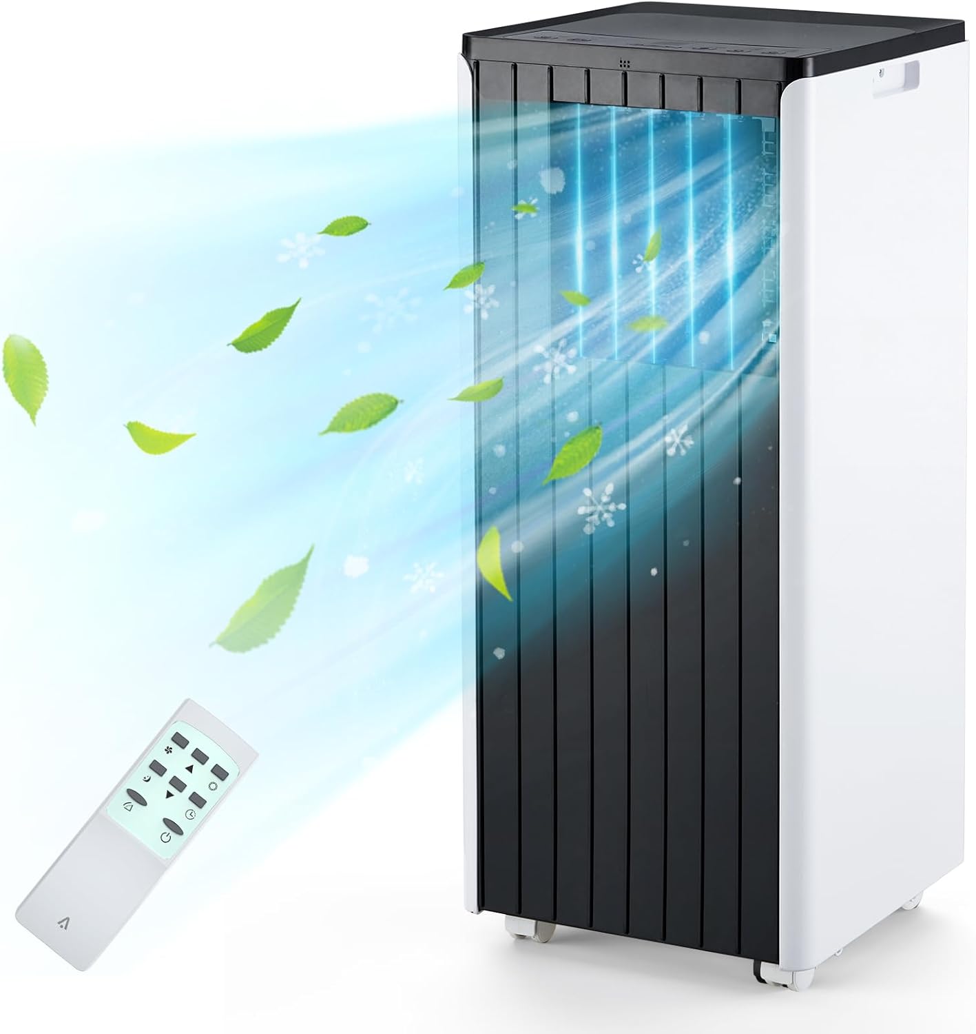 8000 BTU Portable Air Conditioners,3-in-1 Mobile AC Unit with Dehumidifier,Cooling Fan,Sleep,Rooms Up to 350 Sq.Ft,Touch Panel & Remote Control,24H Timer,Child Lock,Easy Window Installation Kit,Black