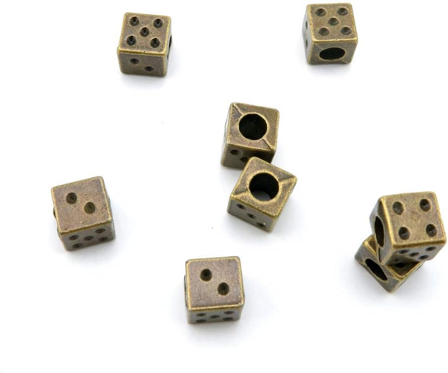 Price per 660 Pieces Antique Bronze Tone Jewelry Charms Findings Arts Crafts Beading Making Charmes Q9SG8A Dice Loose Beads