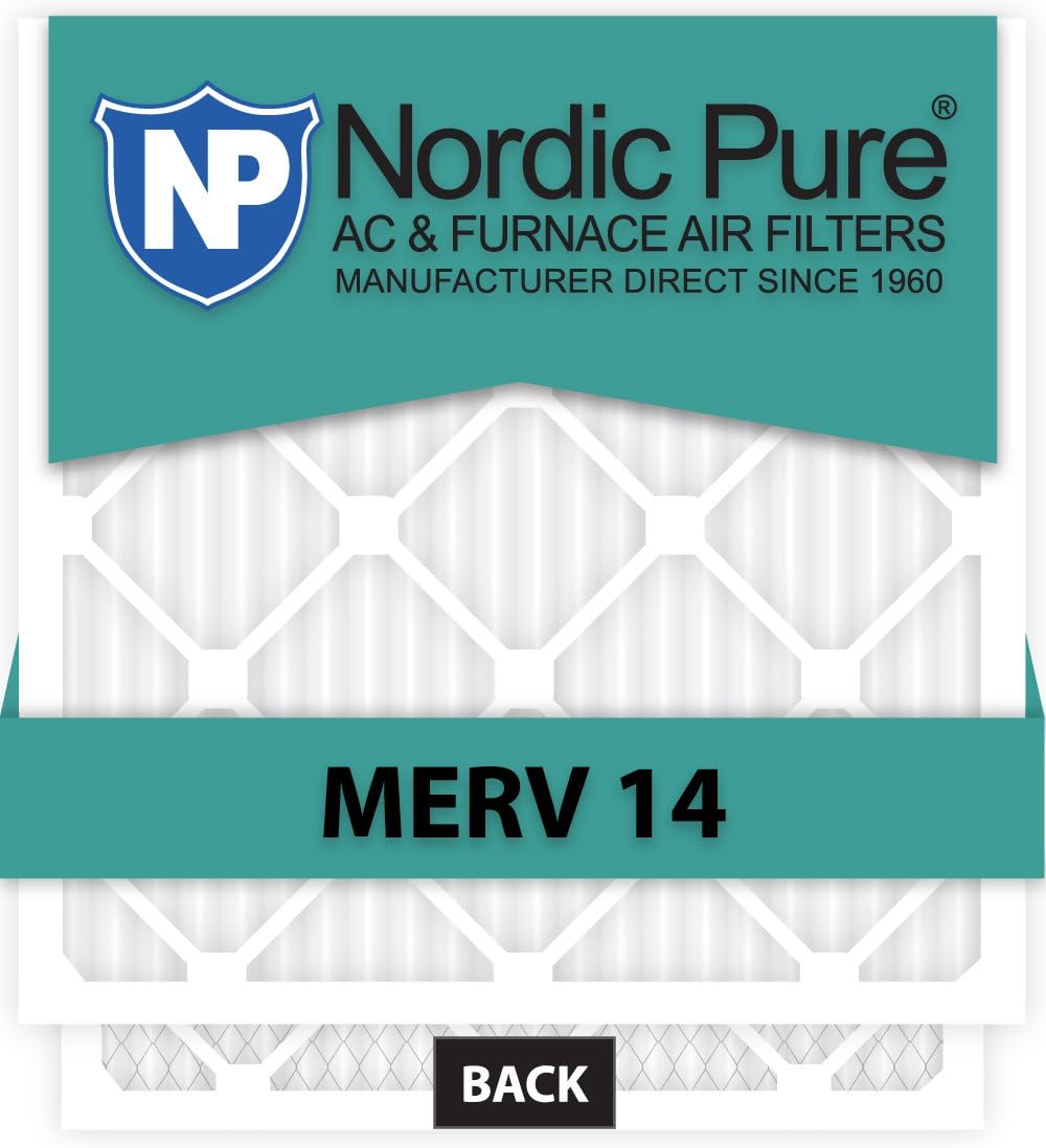 Nordic Pure 4x26x1ExactCustomM14-6 MERV 14 AC Furnace Filters, 17 1/4 x 26 x 3/4 (17.25 x 26 x 0.75), 6 Piece
