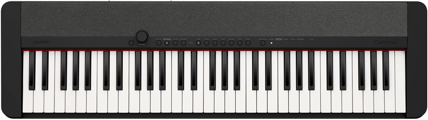 Casio Casiotone CT-S1 – 61-Key Touch-Sensitive Retro Keyboard | Sleek, Portable Design for Beginners to Pros | Stereo Grand Piano + 60 AiX Tones | USB-MIDI Connectivity | Black