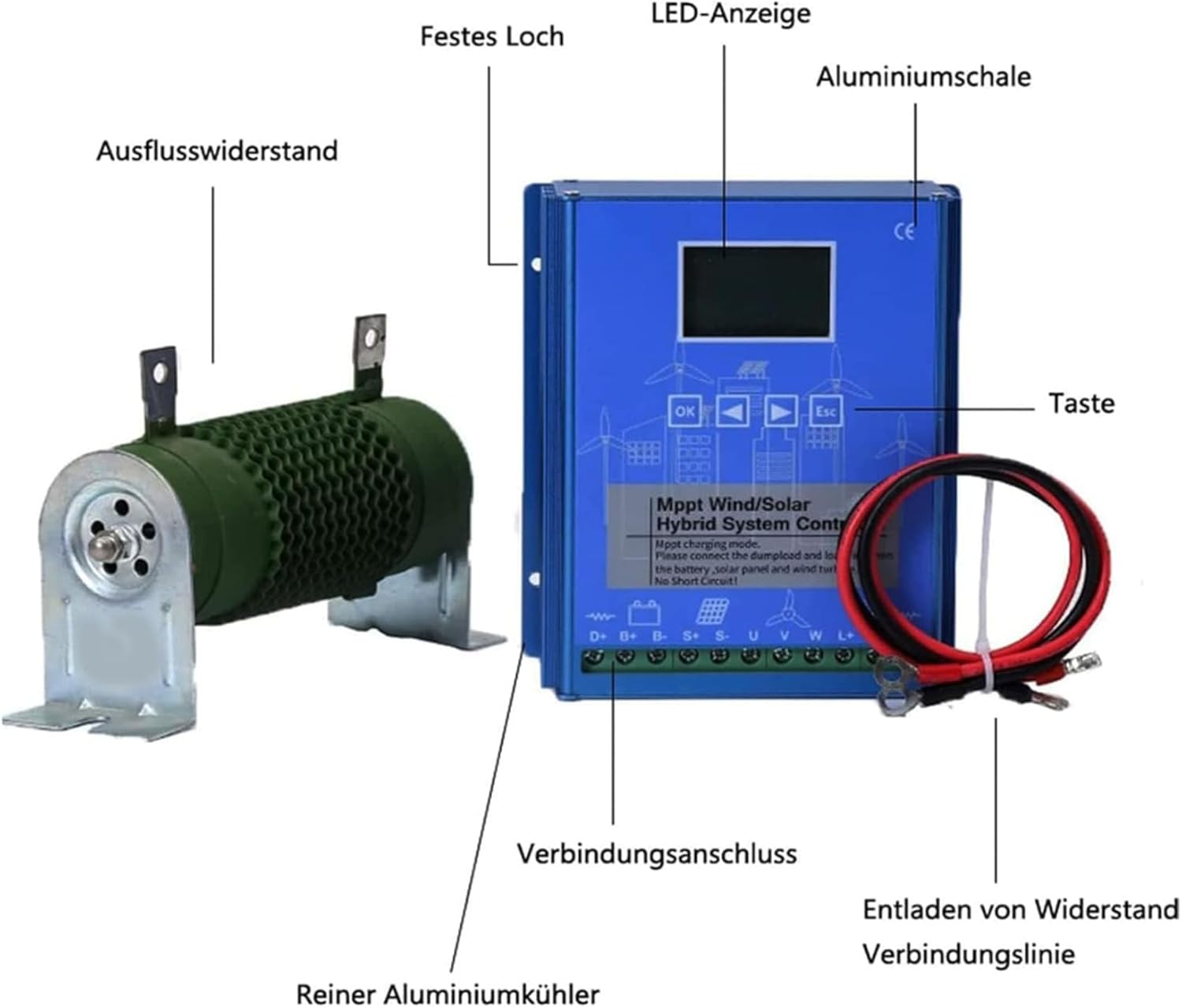 48V, 3000W Wind Solar Hybrid Charge Controller, 12V 24V 48V Solar Panel Wind Turbine MPPT Charge Regulator Suitable for House, Street Lamp Wind and Solar Hybrid System