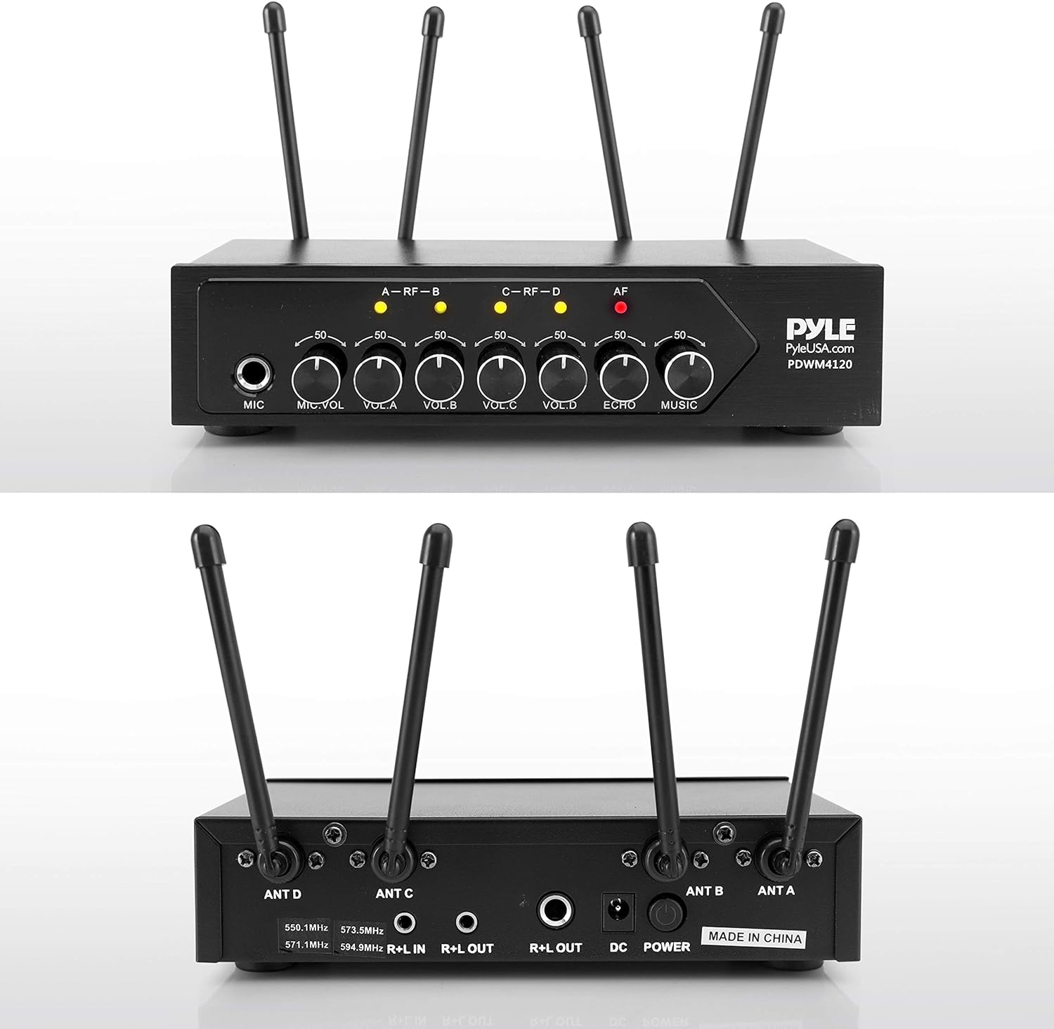 Pyle Wireless Microphones, Professional UHF Dual Microphones for Karaoke, Wireless Dynamic Microphone System Set with Rechargeable Receiver,Plug and Play, Speech, Wedding, Church, PA System