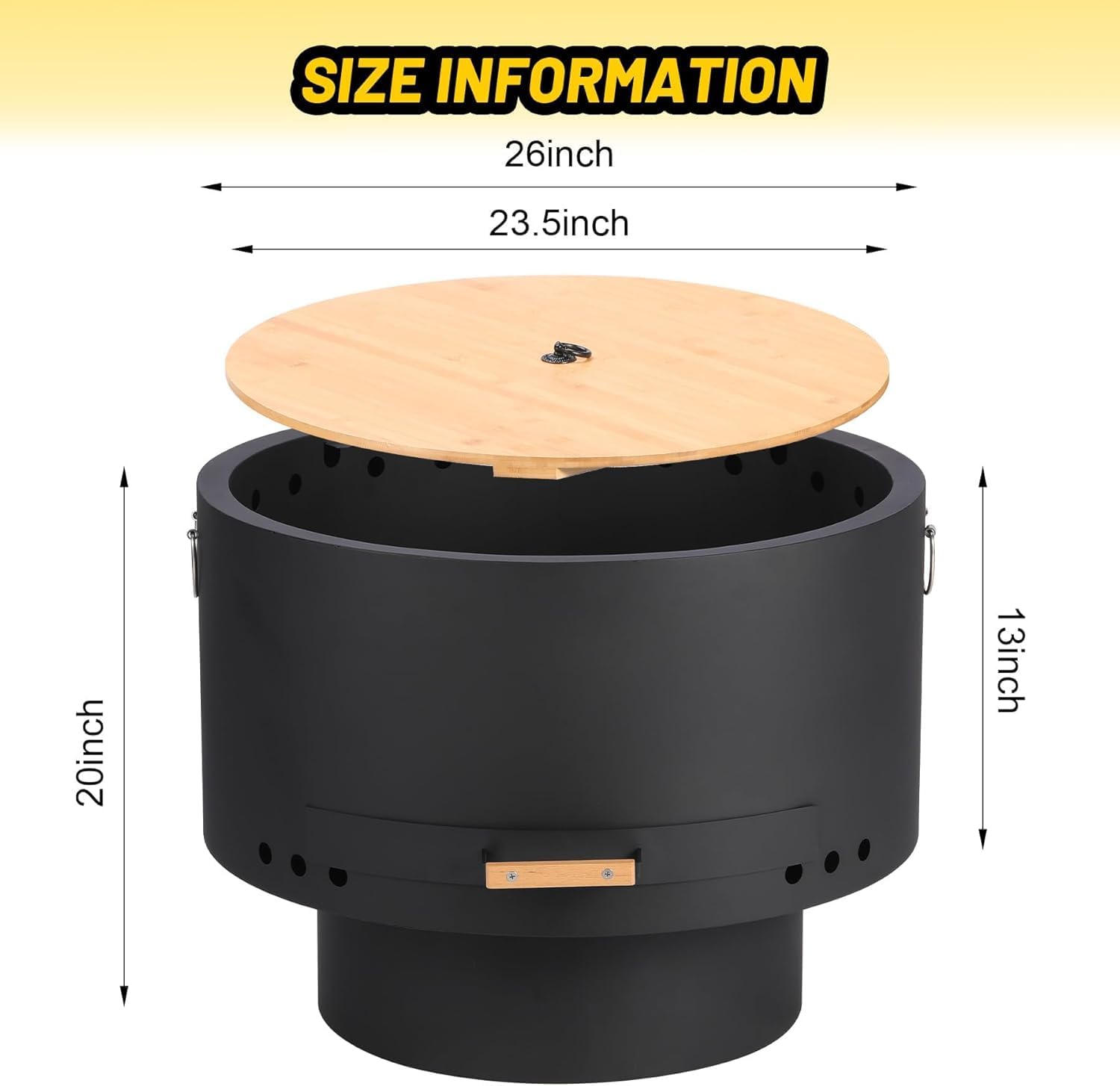 Outdoor Fire Pit with Grill Grate, Wood Burning Fire Bowl for Backyard & Patio, Fireproof Mesh Cover, Stable Burning, Multi-Fuel Design for Warmth and Casual Grilling