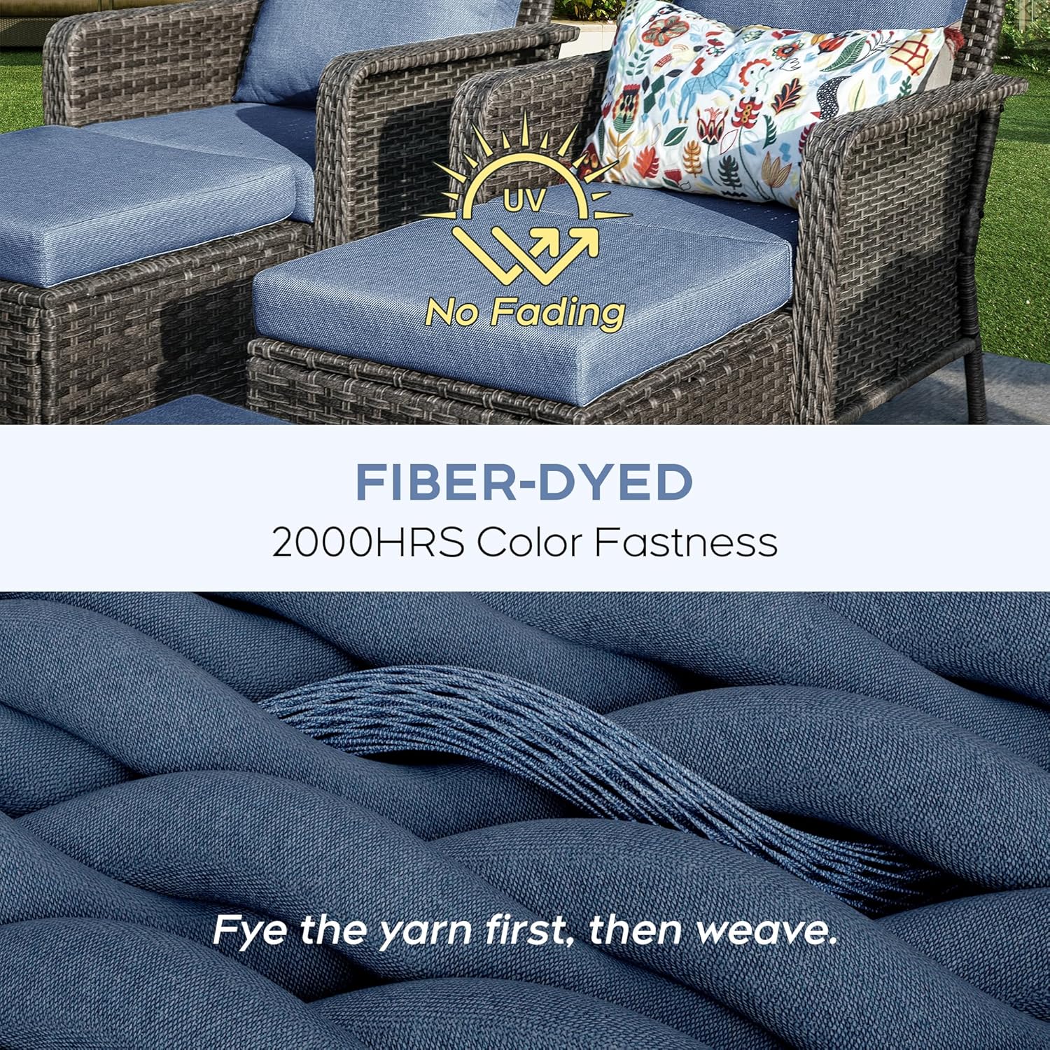 Yechen Patio Furniture Set 6 Peices with 44