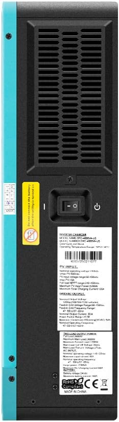 Xijia 3600VA 3600W MPPT Hybrid Pure Sine Wave Power Inverter with 120A MPPT Solar Charger dc 24V to 110v ac 60HZ Solar Converter for Home,car ＆Cabin，with WiFi Module