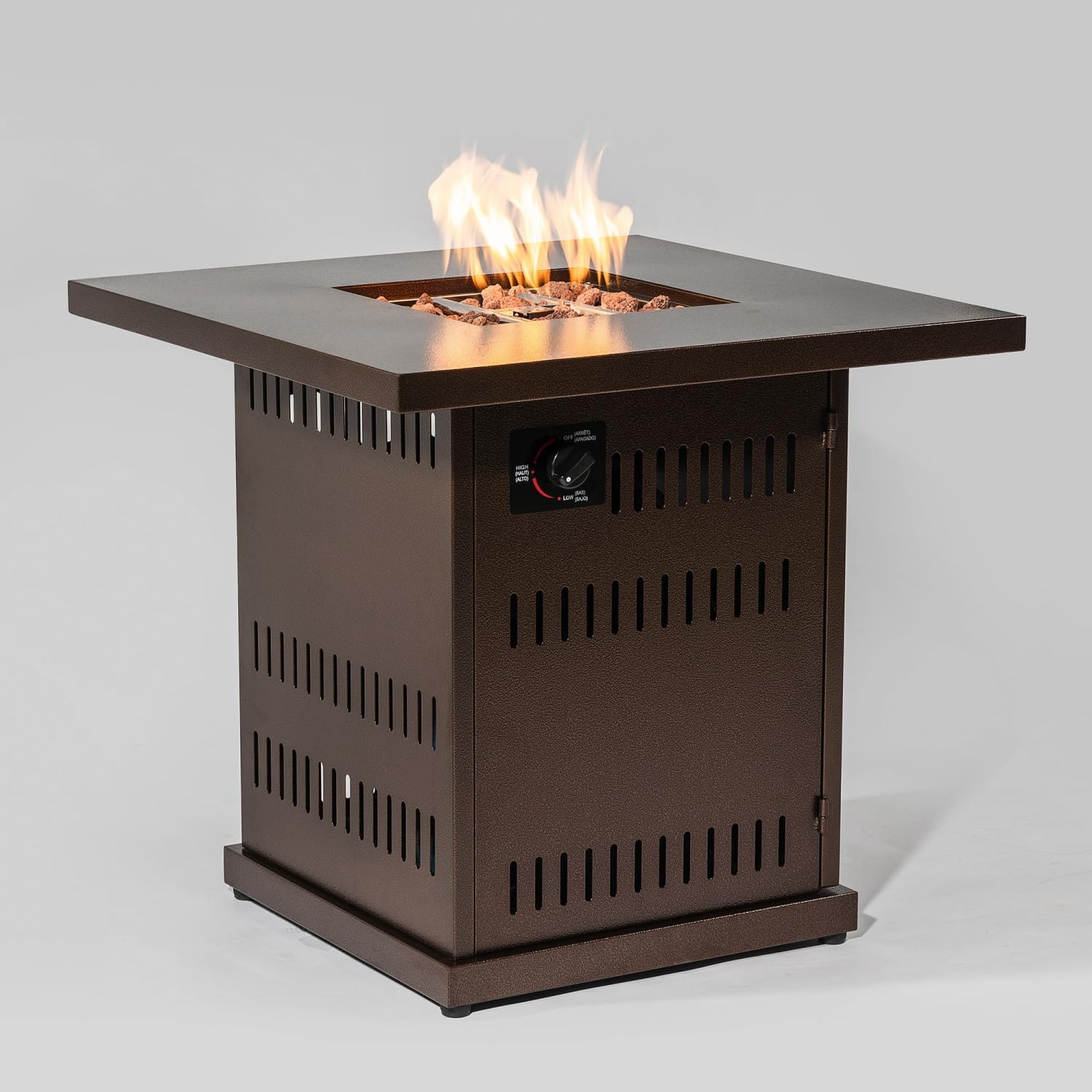 28-Inch Propane Fire Table with Stainless Steel Lid: Create a Cozy Gathering Spot