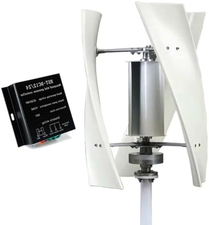 Kang 12000W Low Noise Vertical Wind Turbine Generator for Home Use, 12V/24V/48V/220V with Controller, Ideal for Courtyard & Garden Lighting, White Finish