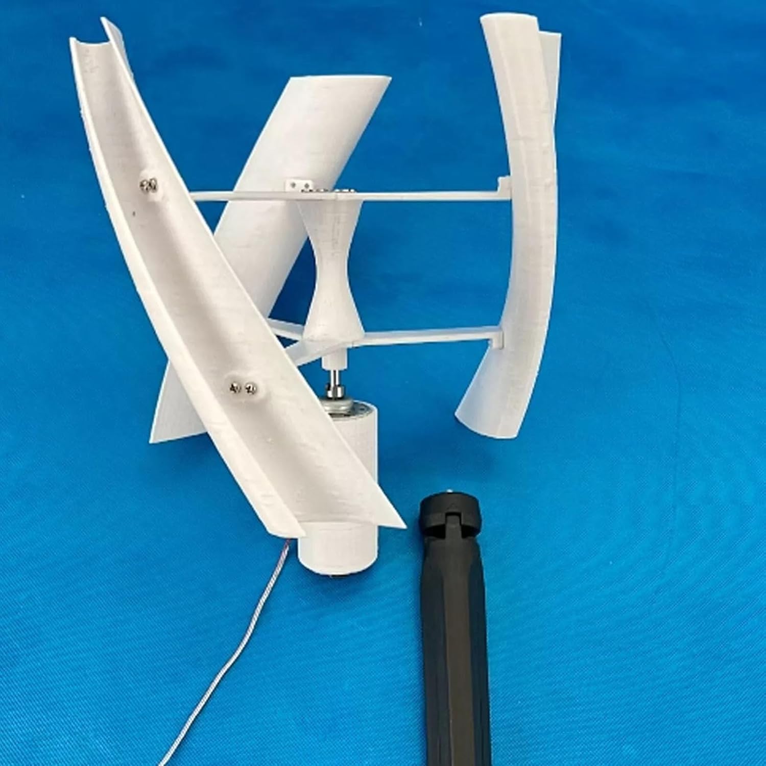 3D Printed PAL Micro Vertical Axis Wind Turbine – 25W Brushless DC Generator 3-Blade Design, PAL Material, Wind-Solar Hybrid, Easy Installation, Compact Size, UV Resistant