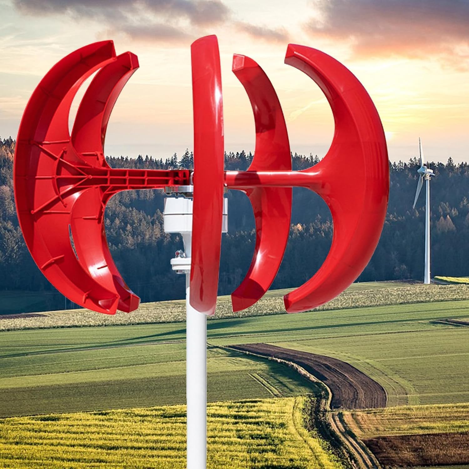 600W Vertical Wind Turbine Generator, 5-Blade Design with Controller, Efficient 12V Wind Power Solution for Home, Marine, Chalet - Eco-Friendly Energy Production System