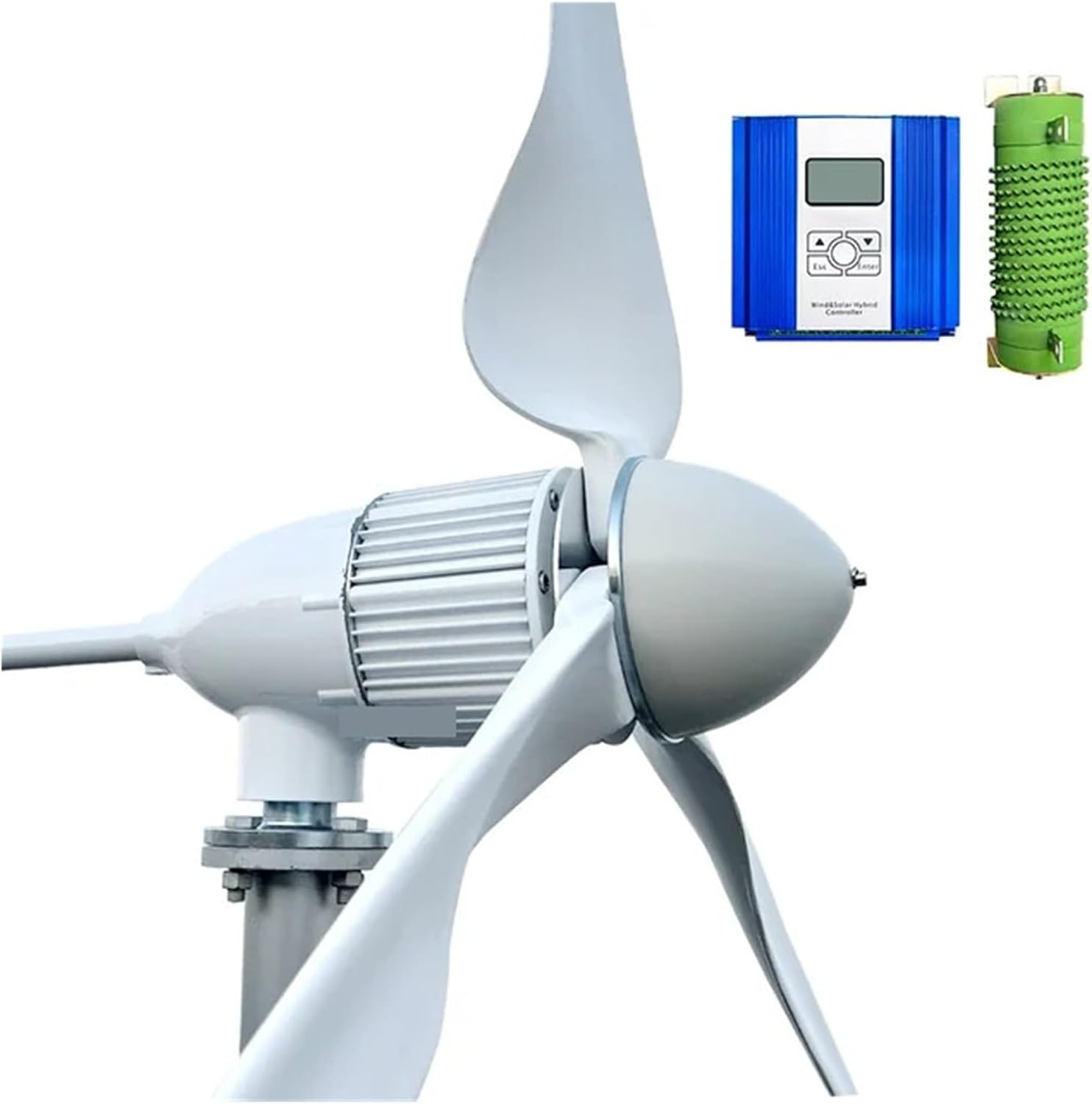 5KW 6KW Wind Turbine Generator Power Kit Horizontal Wind Turbine Windmill for Wind Solar Hybrid System Low Starting Speed for Home(LCD Hybrid Control,96V_6000W)
