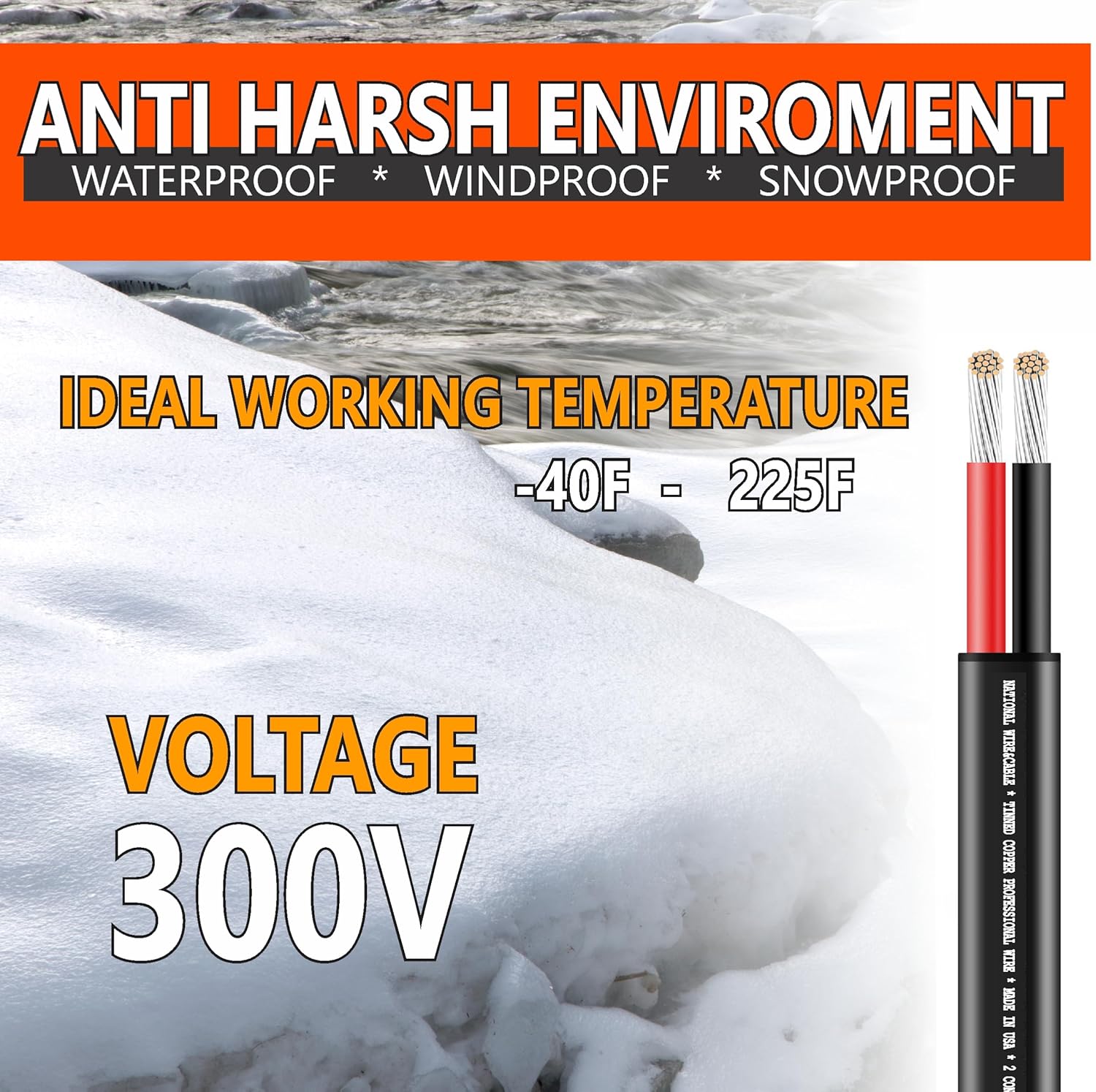 National Wire&Cable - 22/2 Tinned Copper Professional Wire (250 Feet) 22 AWG Gauge Stranded PVC Cord - 2 Conductor Electrical Wire - Made in USA - CL Rated/ETL Listed - LED Light, Low Voltage Cable