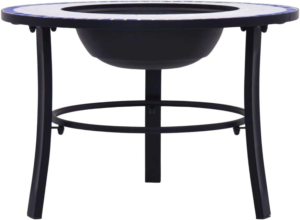 Mosaic Fire Pit Blue and White 26.8 Ceramic
