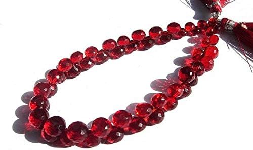 13 inch natural beads strand of 5-8mm faceted onion red quartz gemstone briolletes beads for DIY jewelry - necklace, bracelet, earring, ring.