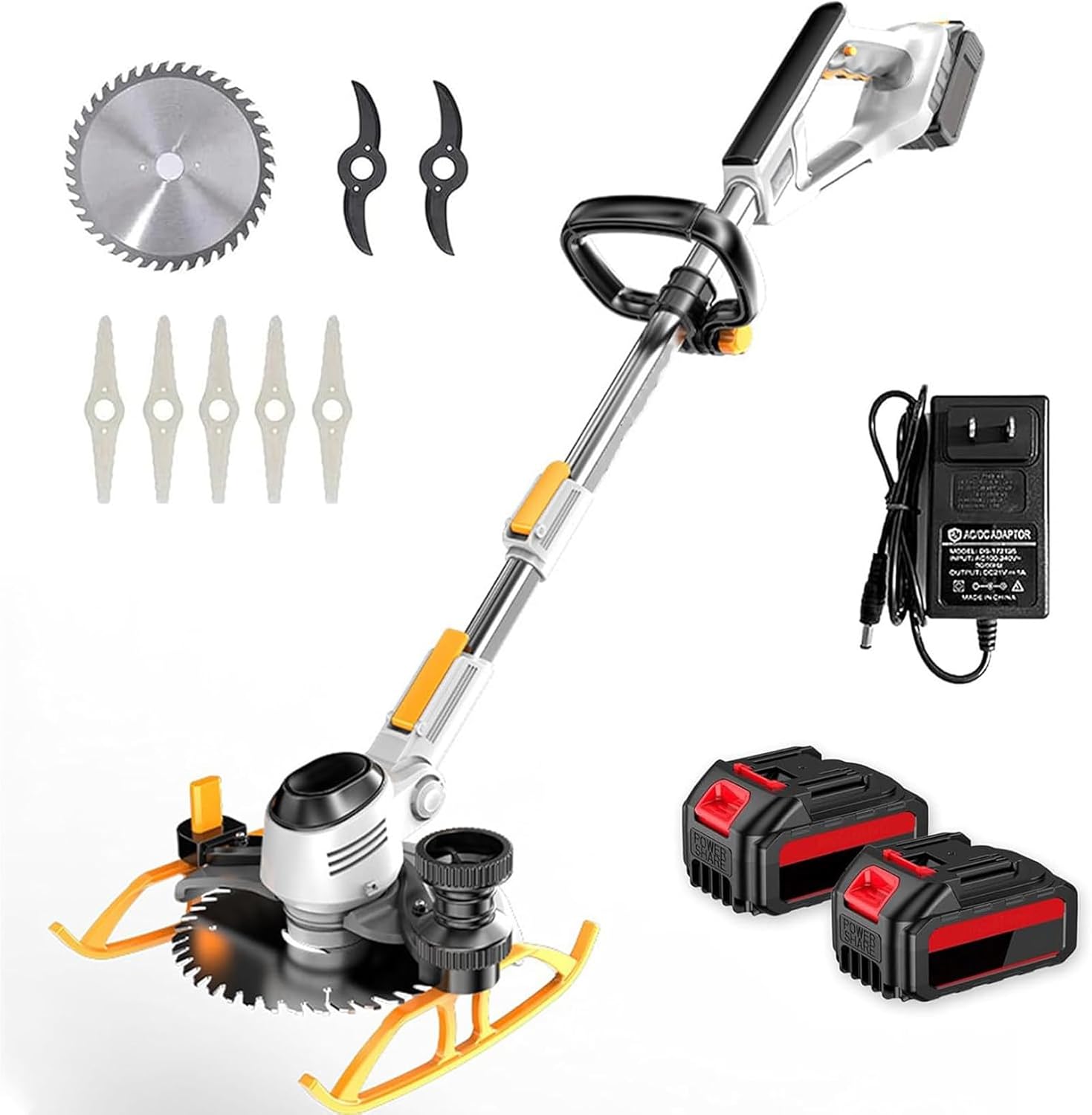 Cordless Electric Lawn Mower, Electric Weed Trimmer Rechargeable 3 in 1, Cordless Lithium Battery Lawn Mower, Powerful Weed Eater, for Garden and Yard