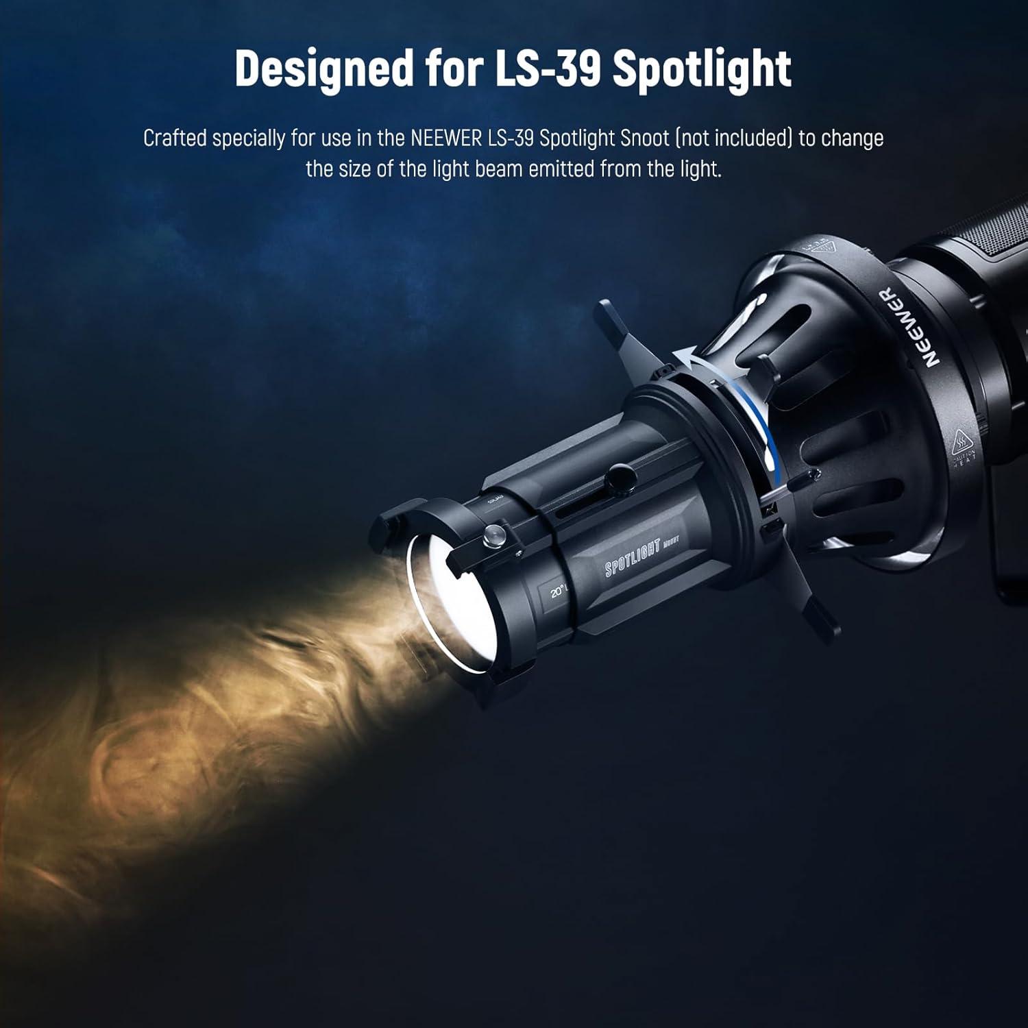 NEEWER Spotlight Mount Iris for NEEWER LS-39/LS-38/LS-48 Spotlight Snoot, 5-60mm Aperture Diaphragm Adjustable Mount Control Optical Diaphragm Lens Accessory, High Temp Resistant Manganese Steel, CSS2