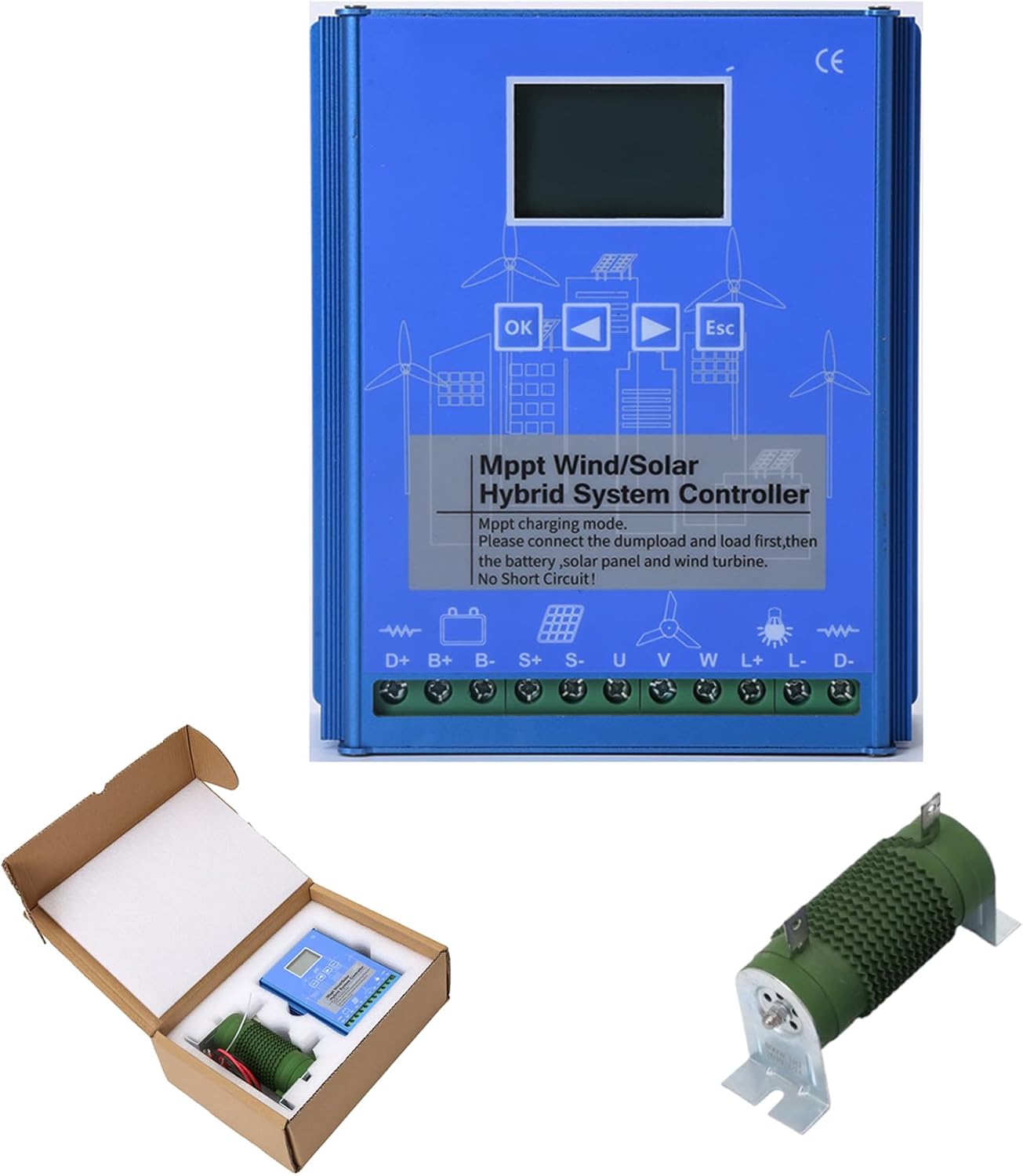 48v,New Upgraded Wind Solar Hybrid Charge Controller 12V/24V/48V MTTP Auto Distinguish Off Grid Wind Turbine Solar Charge Controller 12000W-48V