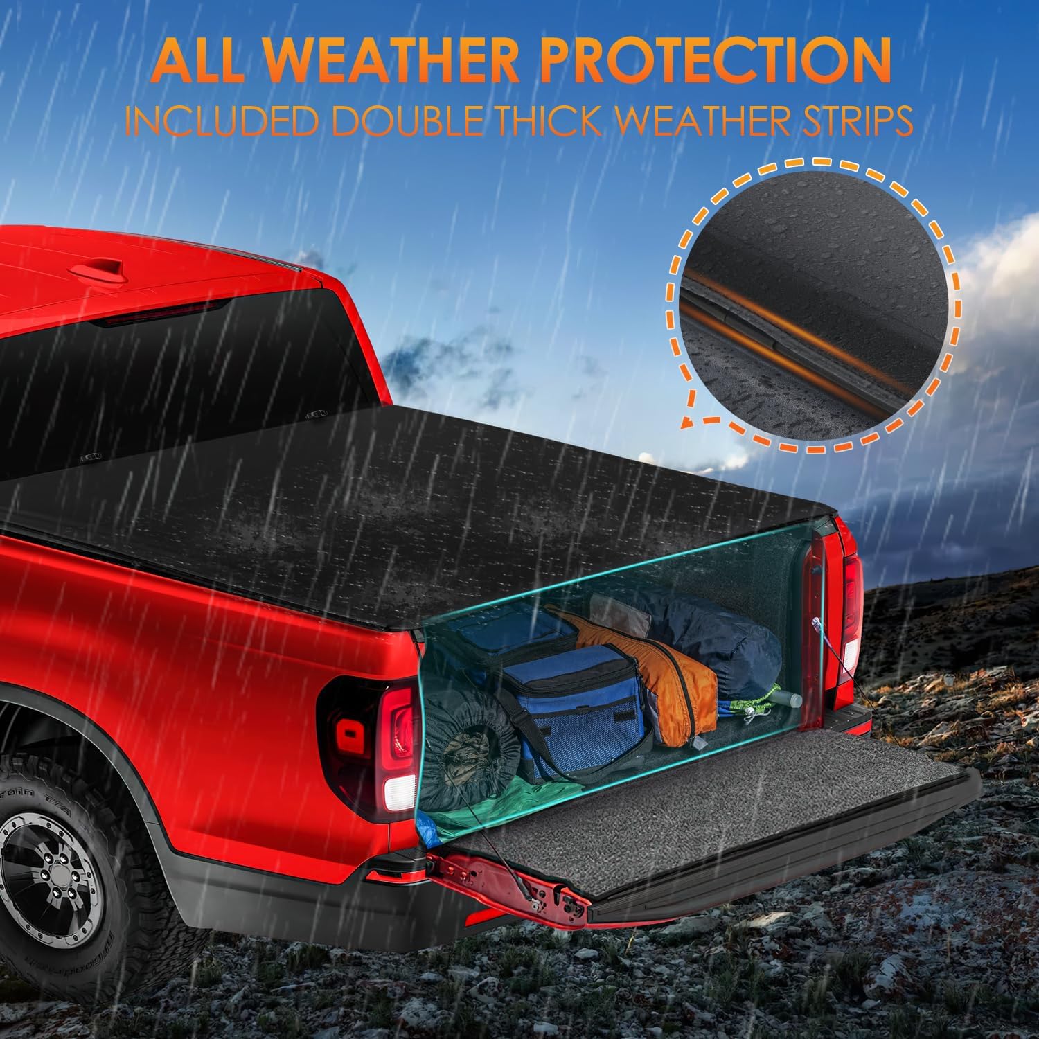 Nilight Soft Tri-fold Truck Bed Tonneau Cover Compatible with Honda Ridgeline 2017 2018 2019 2020 2021 2022 2023 2024 2025-5ft