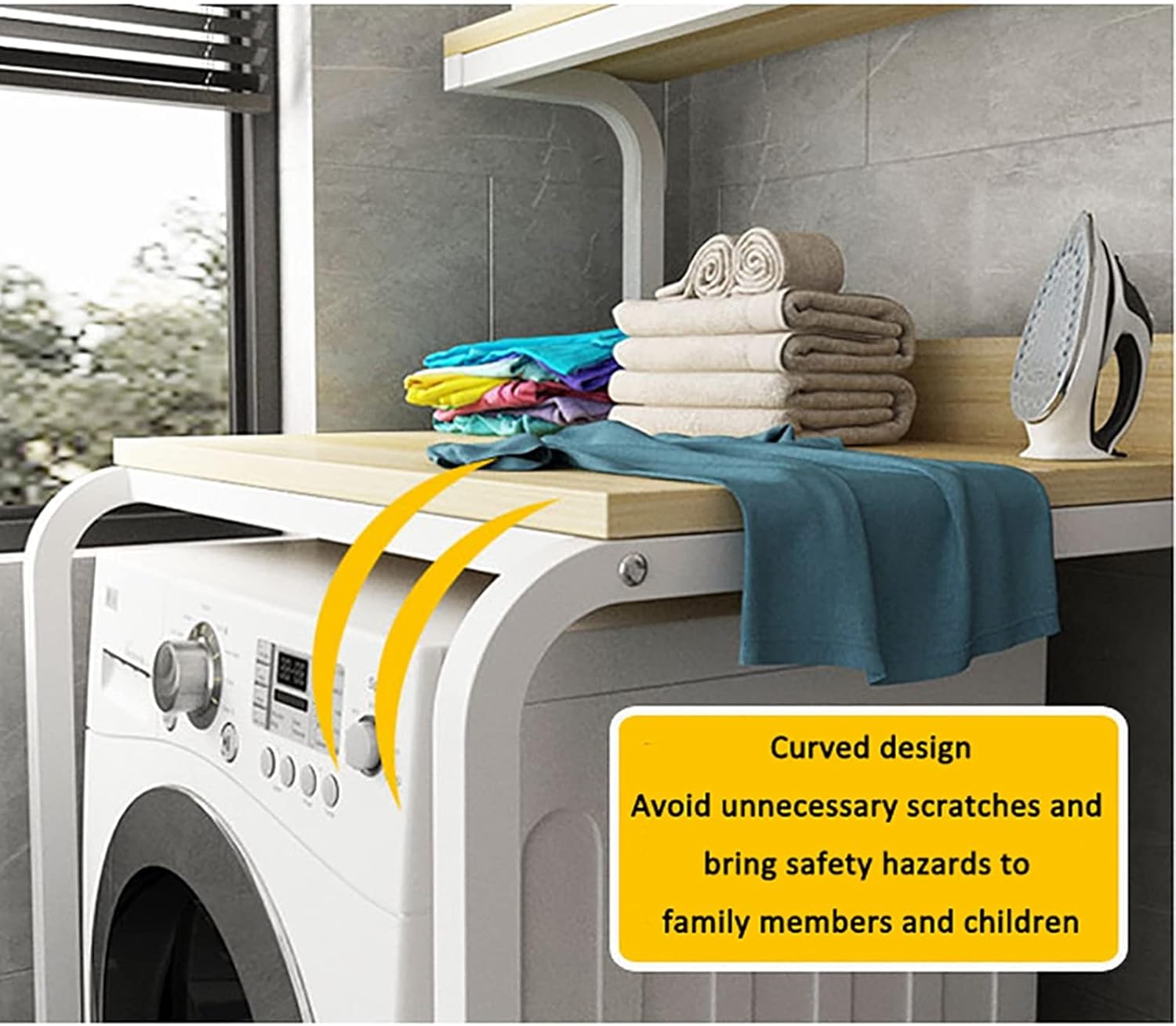 Balcony Washing Machine Drum Holder Storage Holder Washing Machine Upper Space Holder Bathroom Holder (Black C)