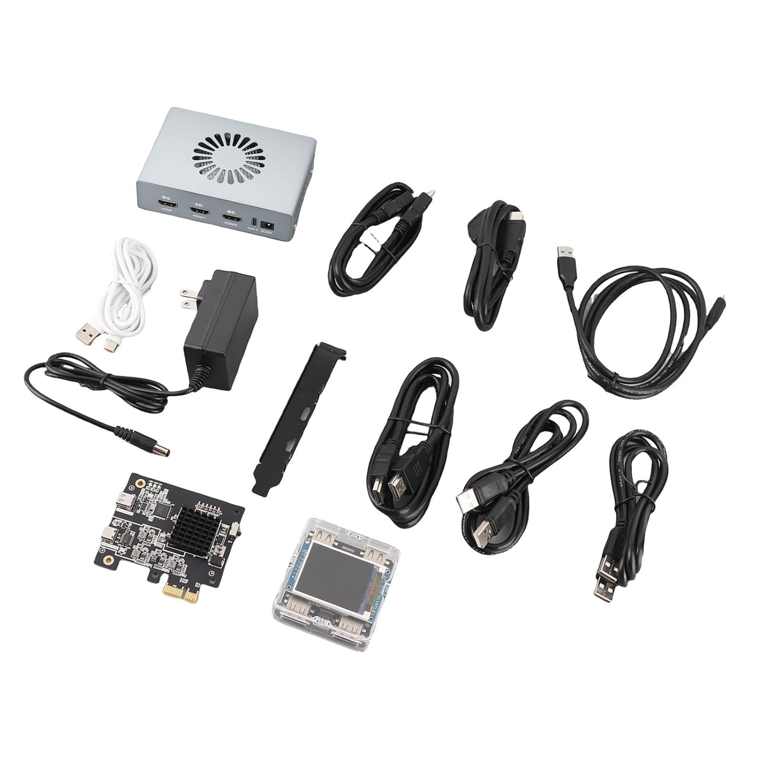 GOWENIC DMA Fuser Synthesizer, Lossless HD Multimedia Interface Synthesizer 3840x2160 Aluminum Alloy for Video Conferencing (US Plug)