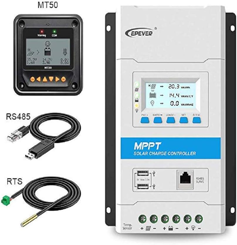 EPEVER Latest MPPT 40A Solar Charge Controller, 12V/24V TRIRON 4210N Intelligent Modular-Designed Regulator with Software Moblie APP -Updated Version of Tracer A/an Series&RS485&MT50&RTS