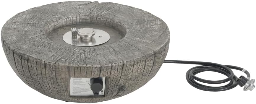 30, 000BTU Patio MGO Propane Fire Pit with Round Shape and Fire Bowl Design, Light Grey, Tank Cover Not Provided