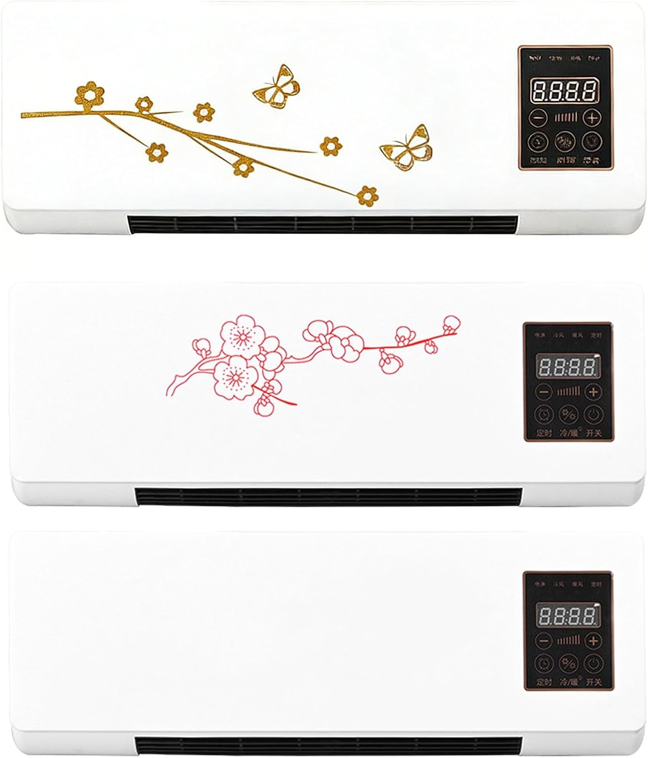 Wall Air Conditioner Fan 2-in-1 Hot And Cold Air Conditioner Heating, 110V 1800W Wall Mount Air Heater Fan for Living Room Bedroom Office, Natural Wind/Heating Mini AC System(Yellow)