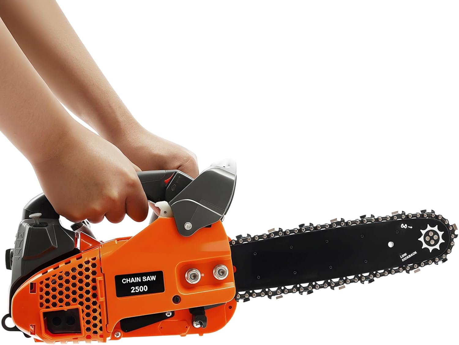 22Inch 60CC Gas Chainsaw, 2 Stroke 2.8KW Engine Gas Powered Chainsaw, Handheld Cordless Chain Saw Set with Non-Slip Handle & Dual Fuel Tanks for Wood Cutting, Logging, Tree Pruning (12Inch/25.4CC)
