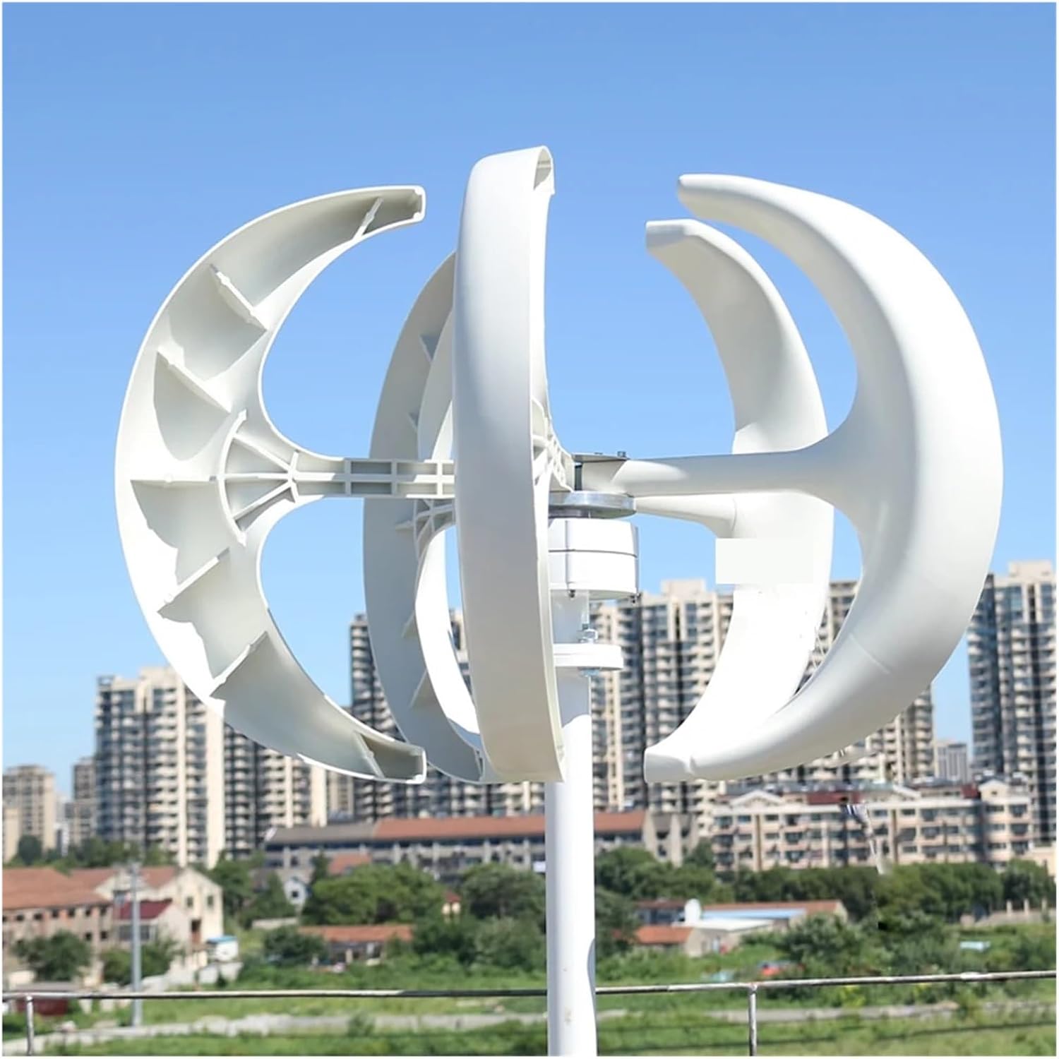 Vertical Wind Turbine 2000W 12V 24V 48V Permanent Magnet Generator with Mppt Controlle Low Starting Speed for Home(White,with MPPT Controller_12V)