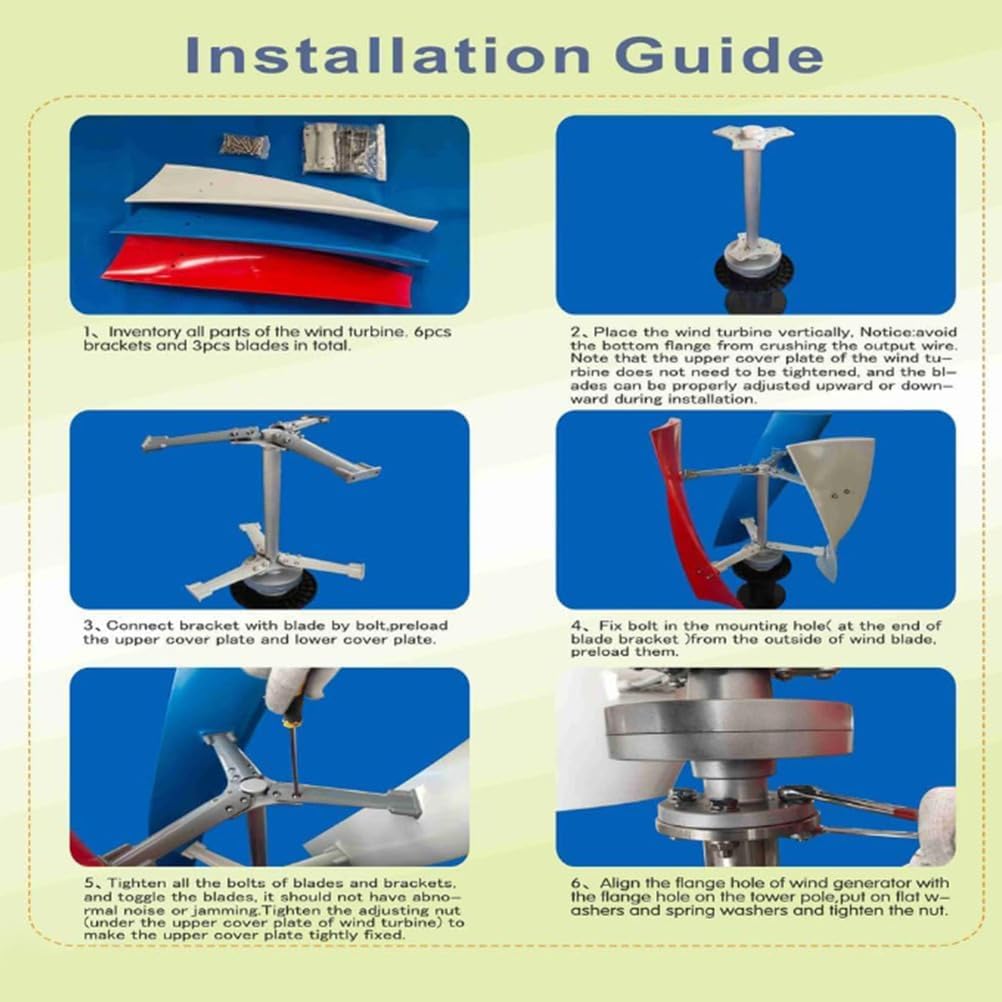 10000W 12V 24V 48V Vertical Wind Power Turbine Generator with Mppt Charge Controller Low Noise Windmill,for Home Farm Portable Wind Turbine