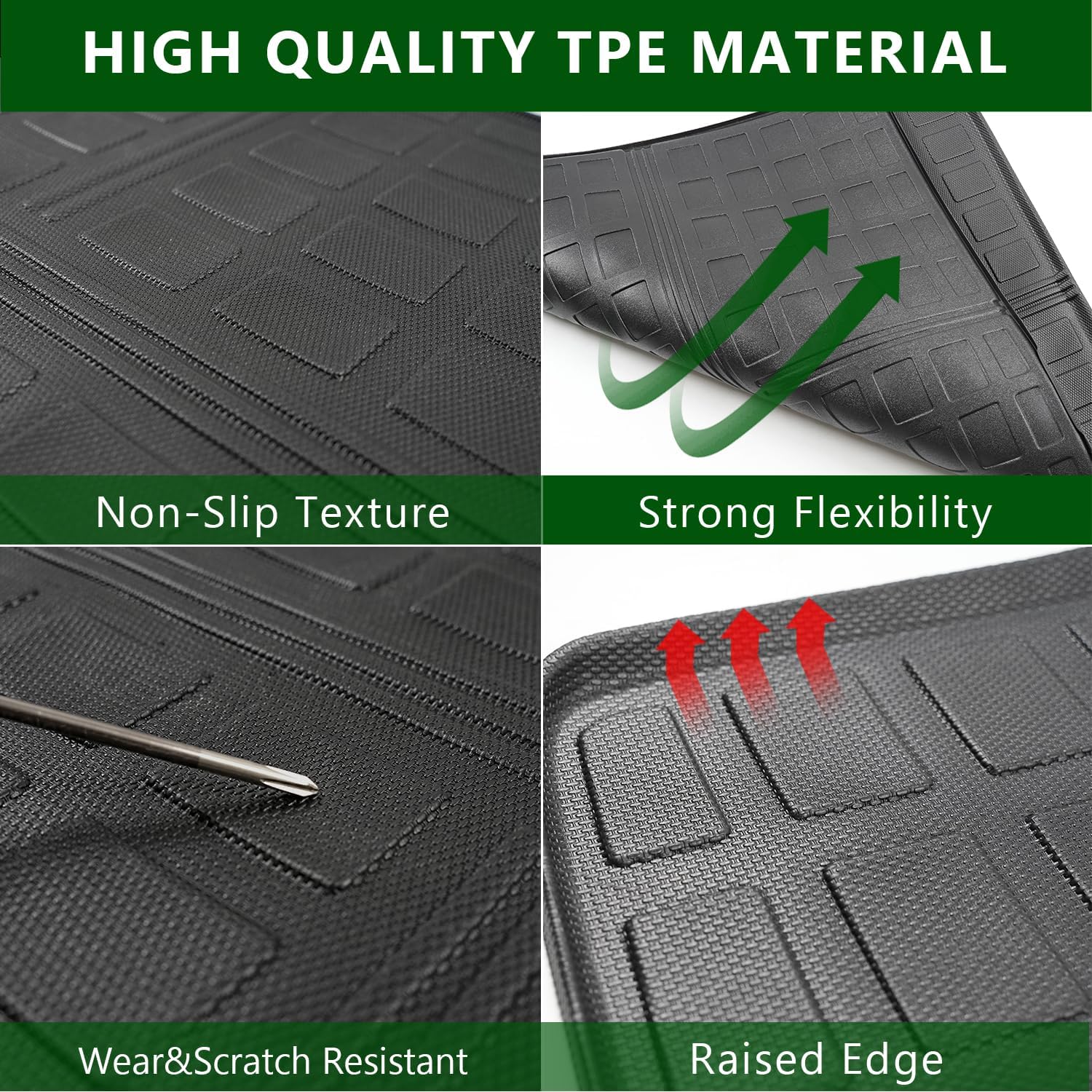 Trunk Mat Backrest Mats Compatible with 2019-2023 Jeep Cherokee Cargo Liners TPE Back Seat Protector Replacement for 2019 2020 2021 2022 2023 Jeep Cherokee Accessories (Cargo Mat+Backrest Mat)